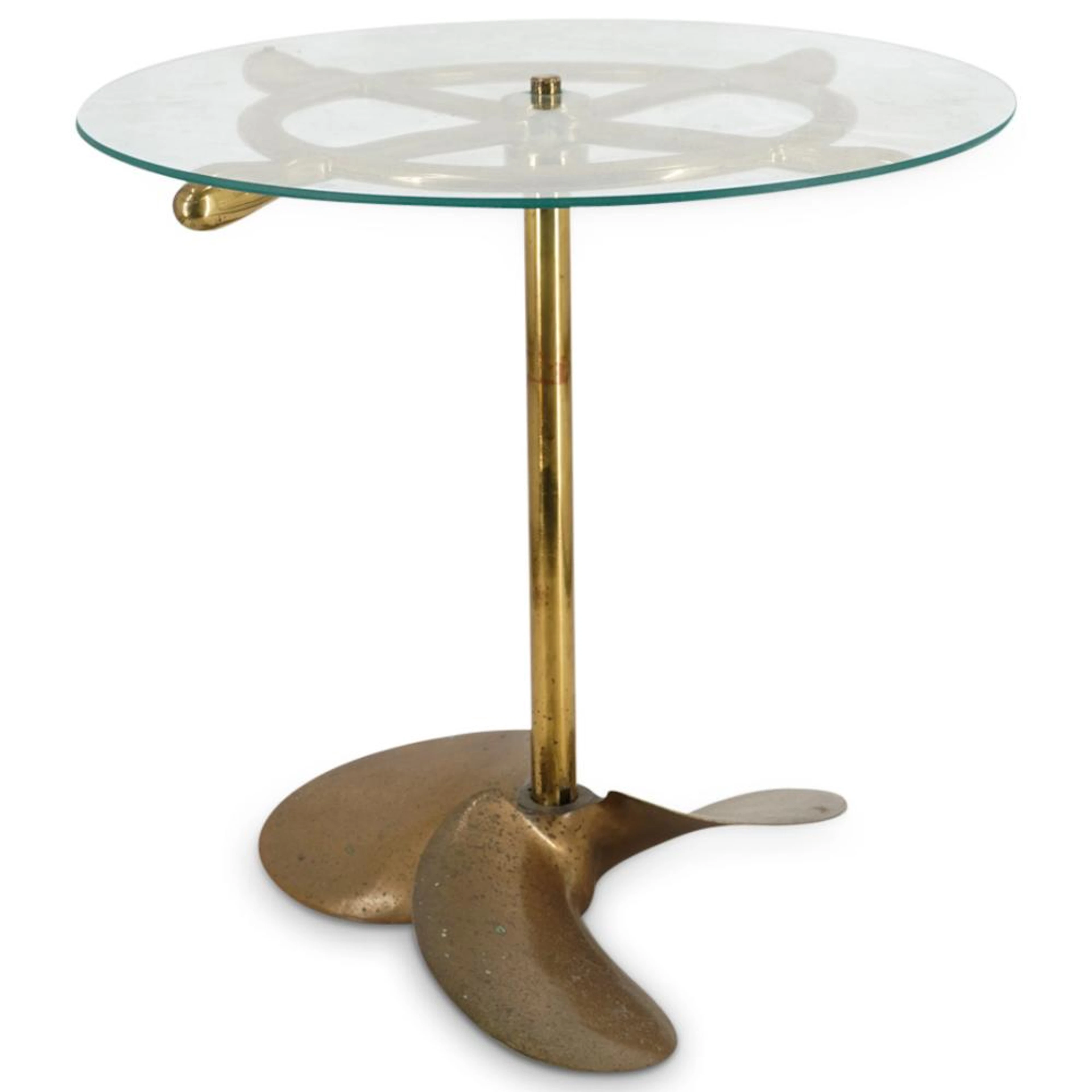Vintage Nautical Propeller Bronze Table