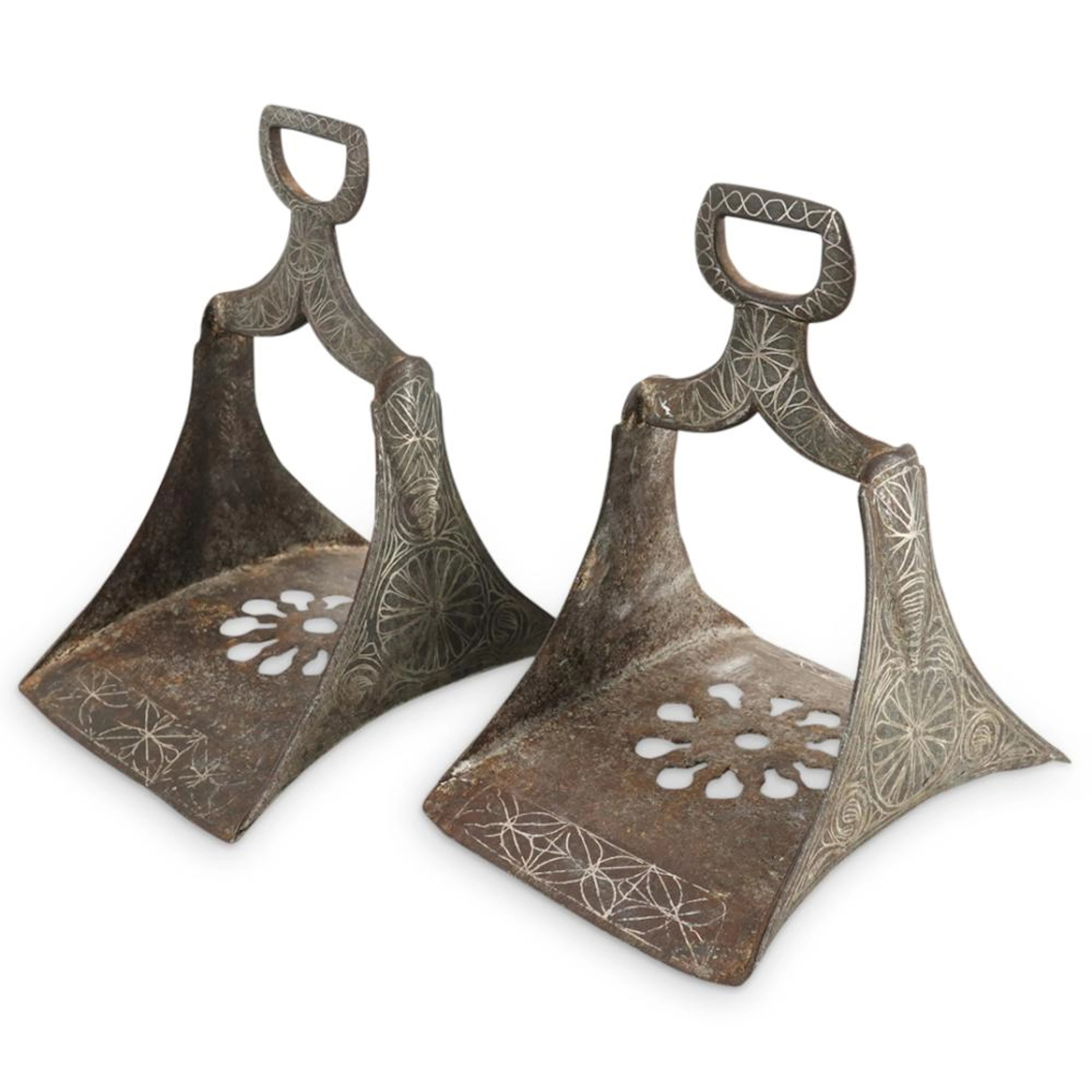 Pair Of 18th to 19th C. Ottoman Iron Stirrups