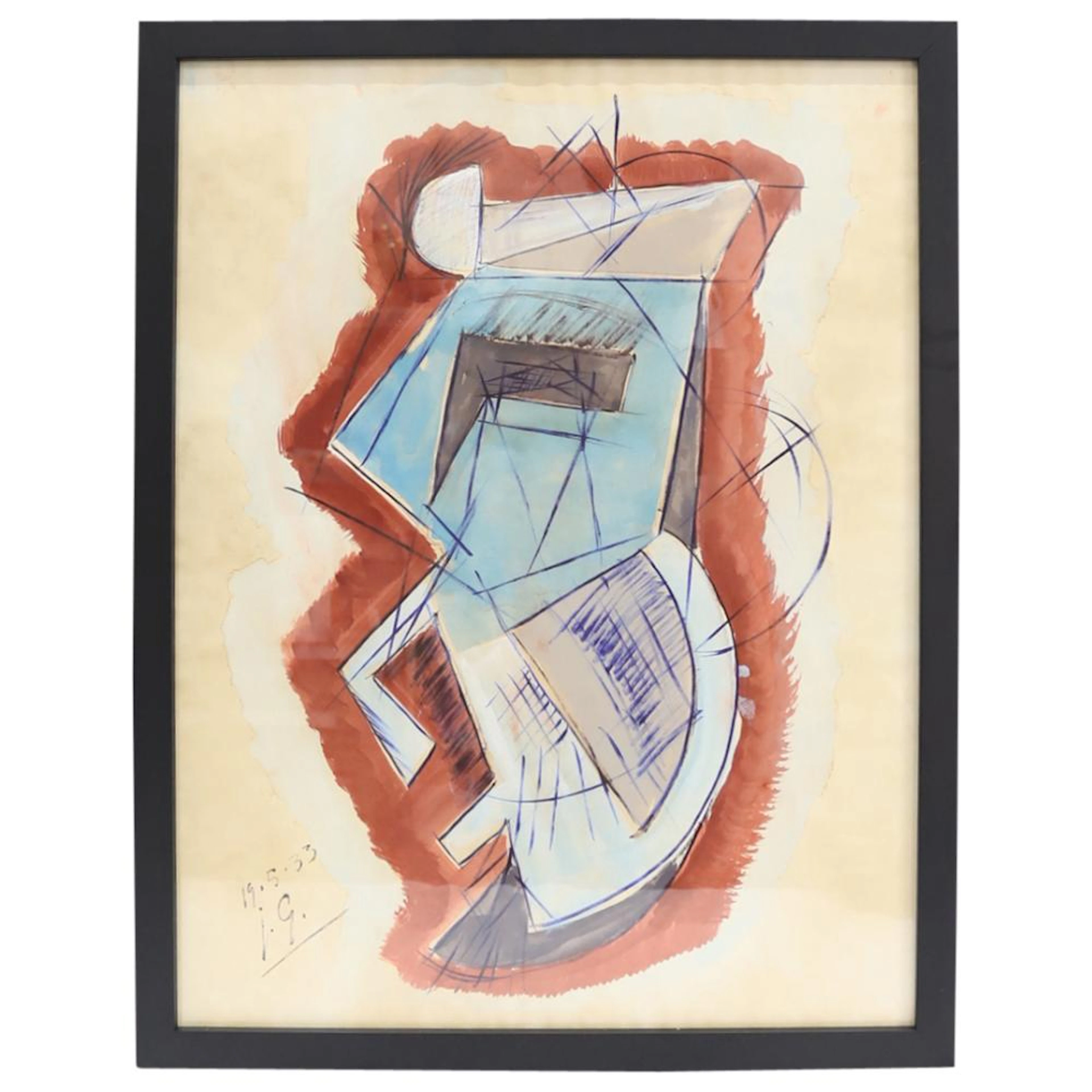 1933 Julio Gonzalez (Spanish, 1876) Abstract Composition Painting