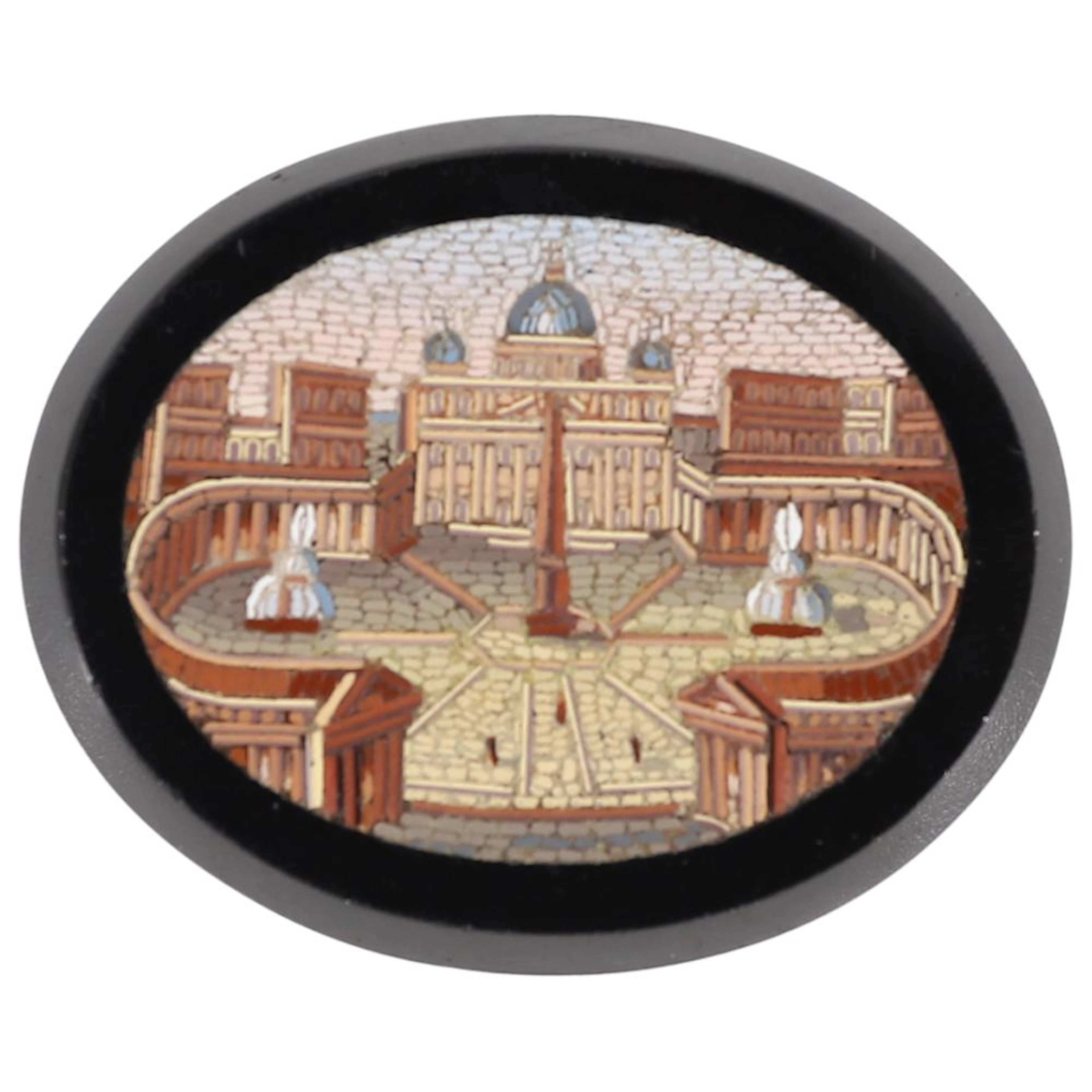 Antique Italian Micro Mosaic Vatican Plaque