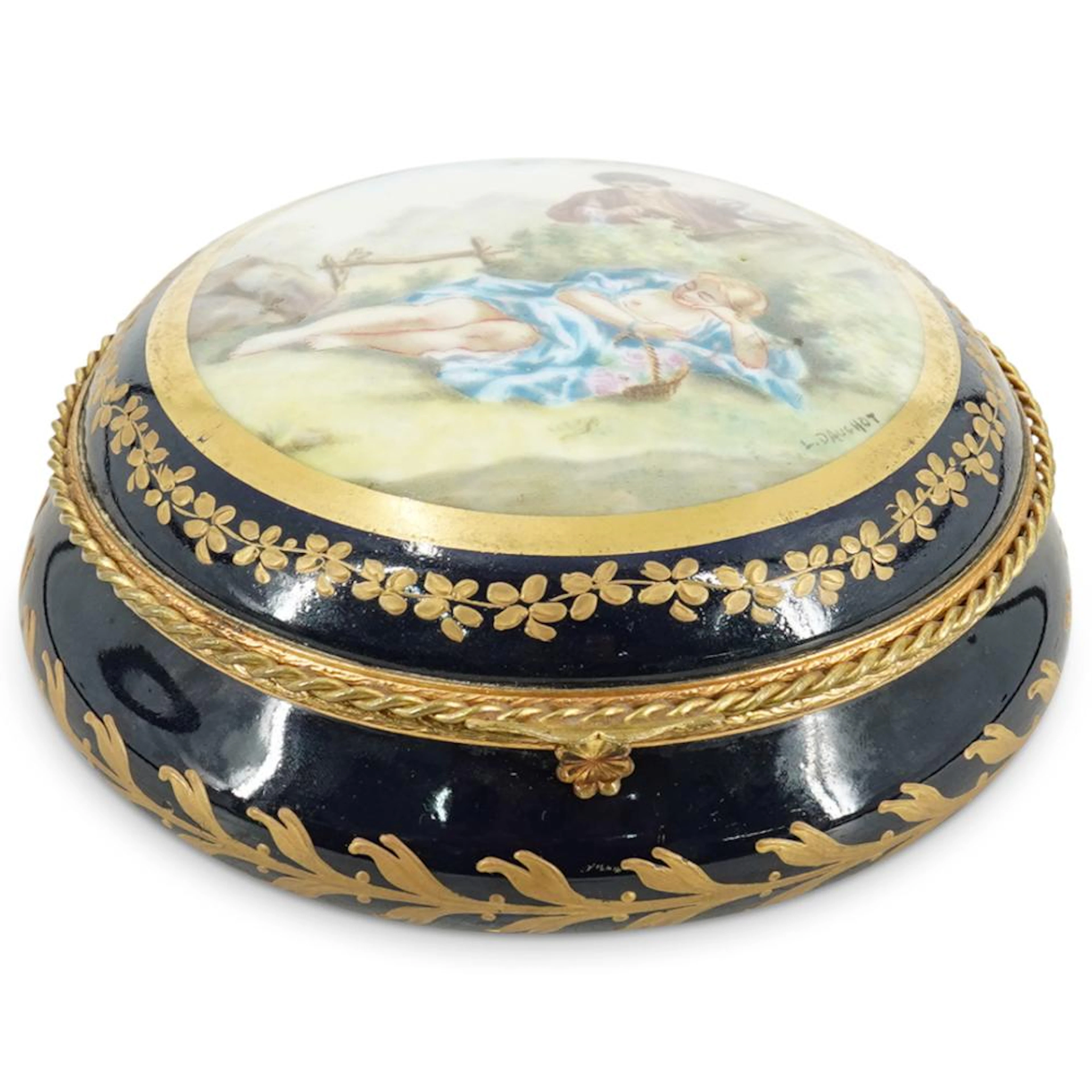 Sevres Round Porcelain Trinket Box