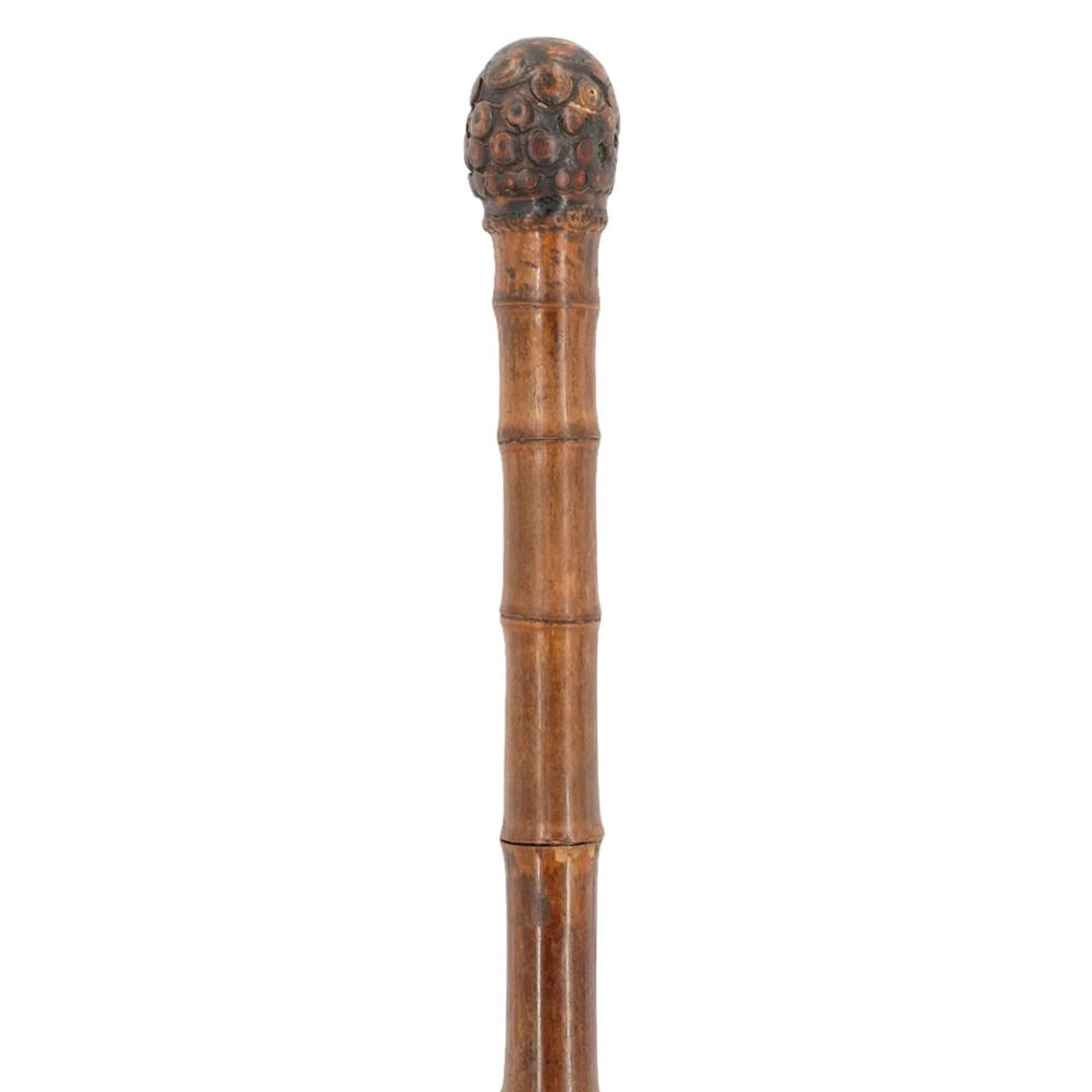 Antique Roleau Carved Bamboo Cane Sword