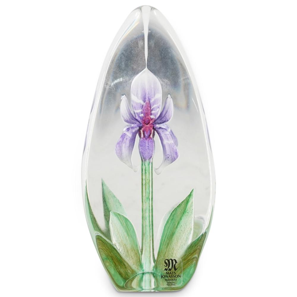 Mats Jonasson (Swedish, B. 1945) Flower Crystal Paperweight | Barnebys