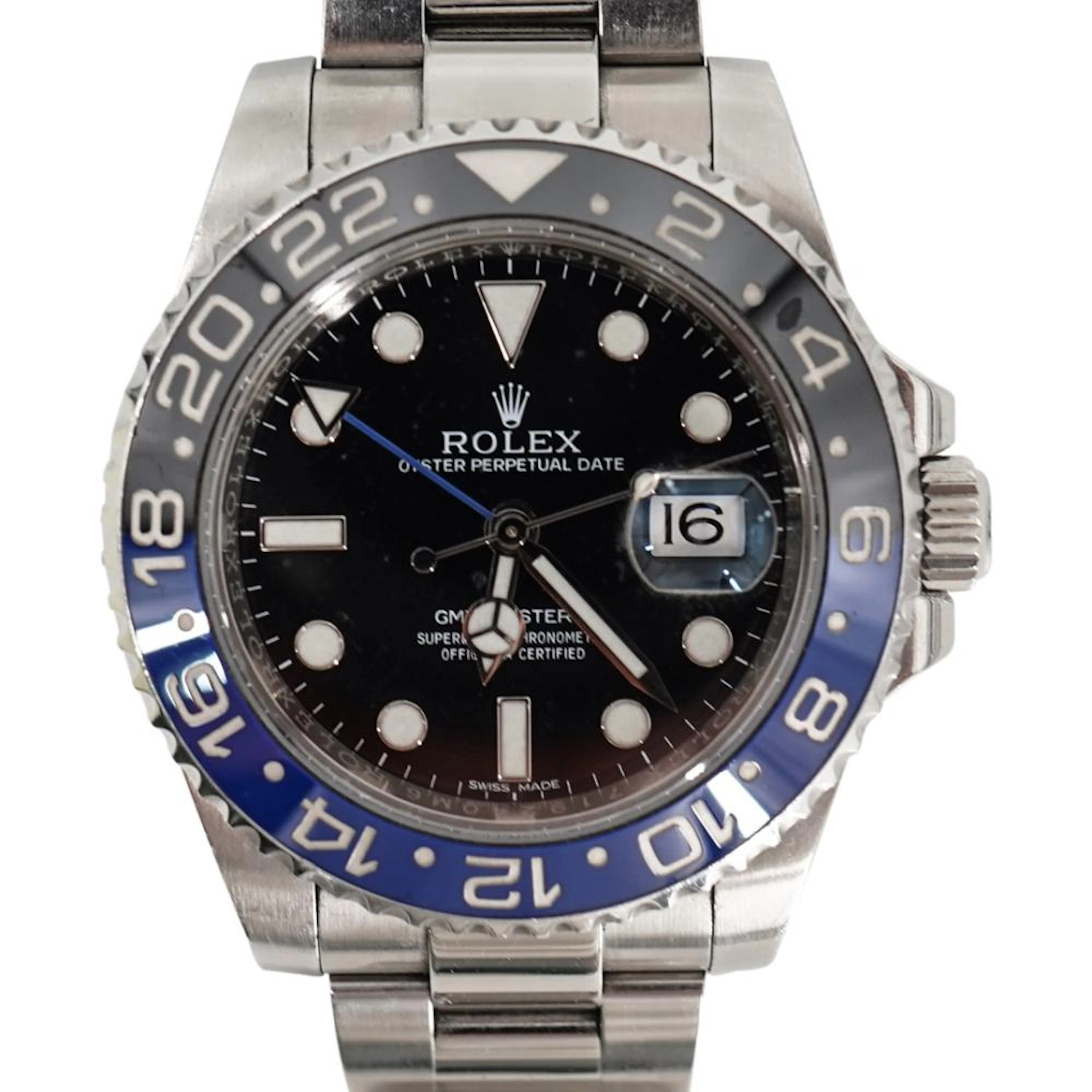 Rolex GMT Master II Black Blue "Batman" Steel Watch