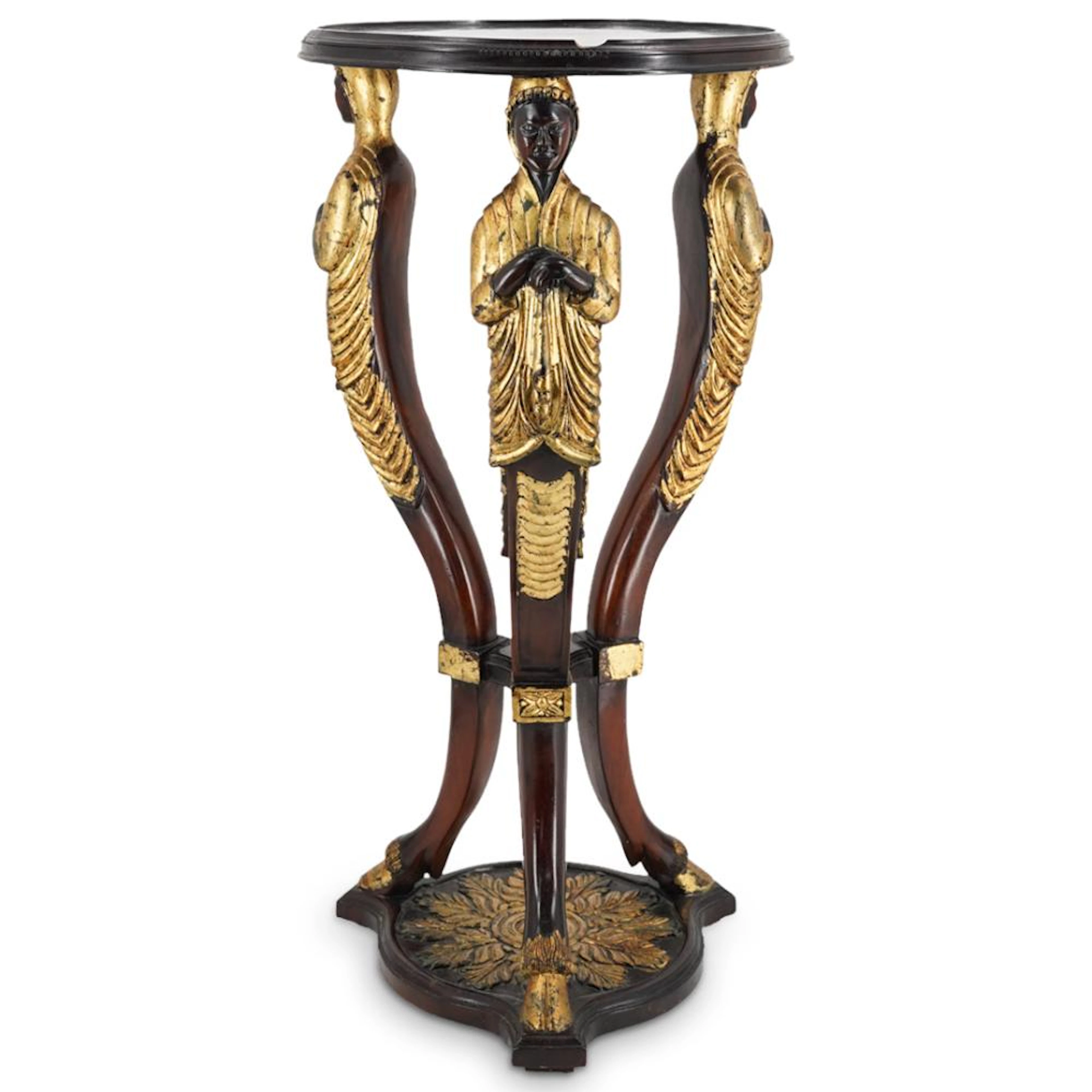Vintage French Gilt Figural Wood Pedestal