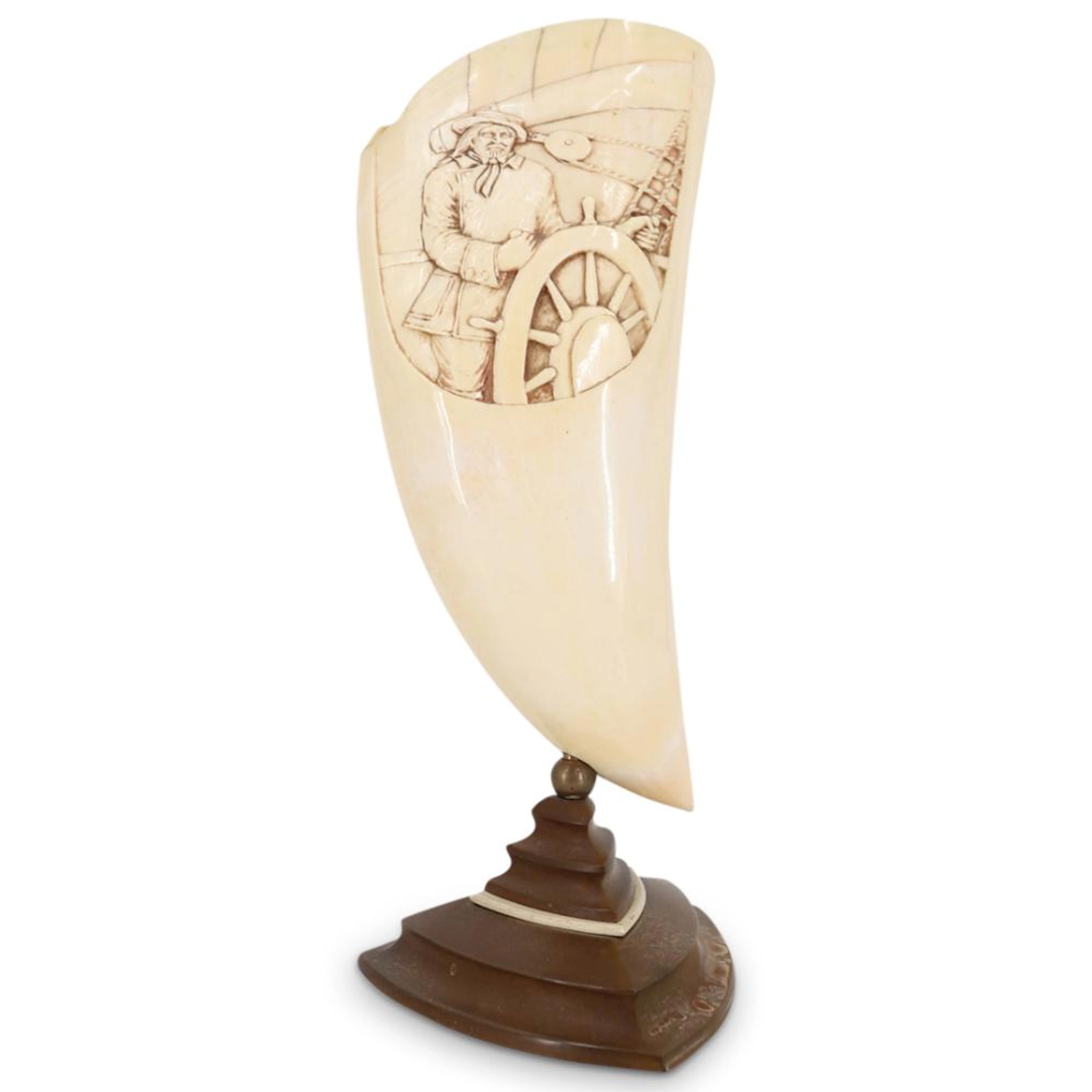 Antique Scrimshaw Whale Tooth