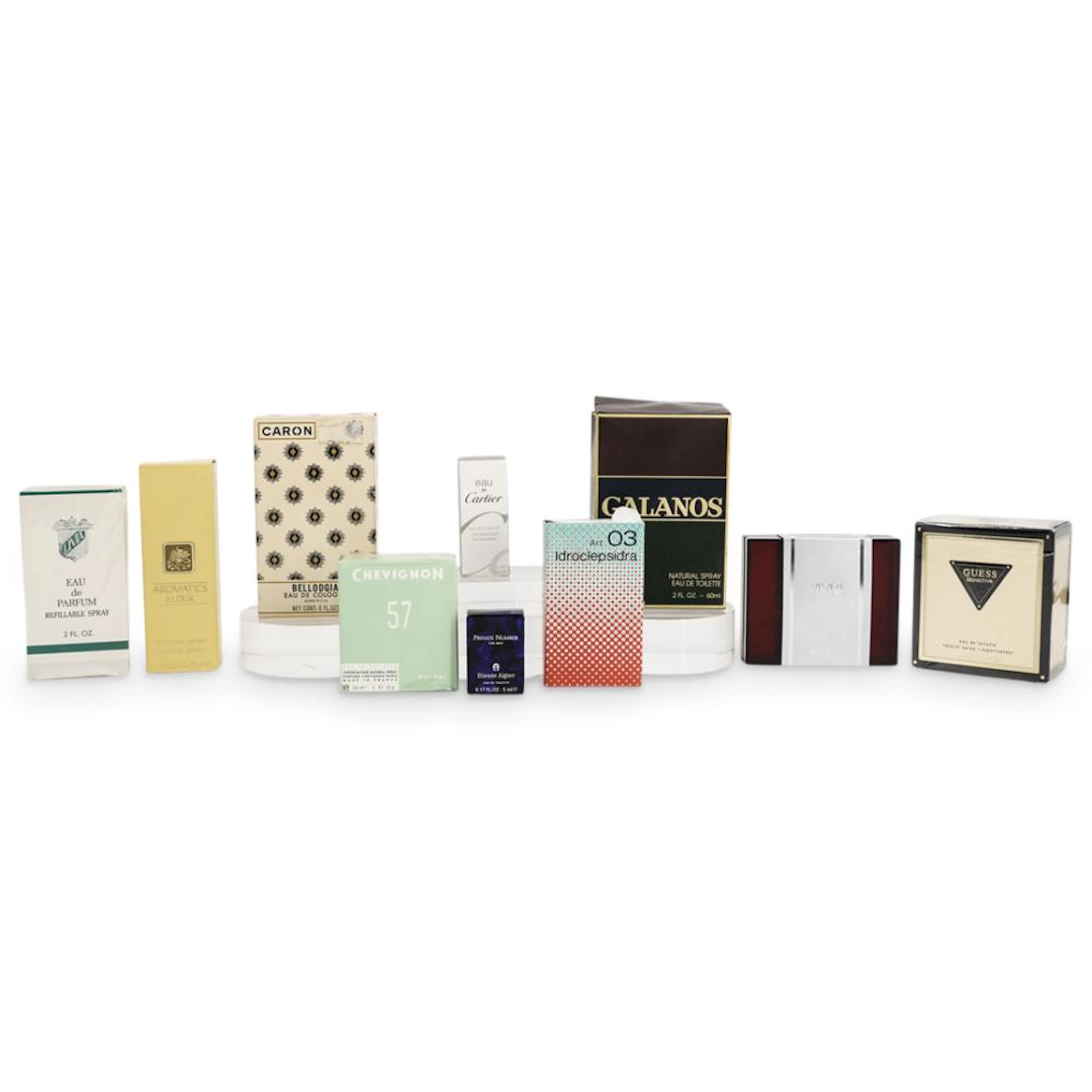 (10 Pc) Assorted Vintage Designer Perfume Grouping Set