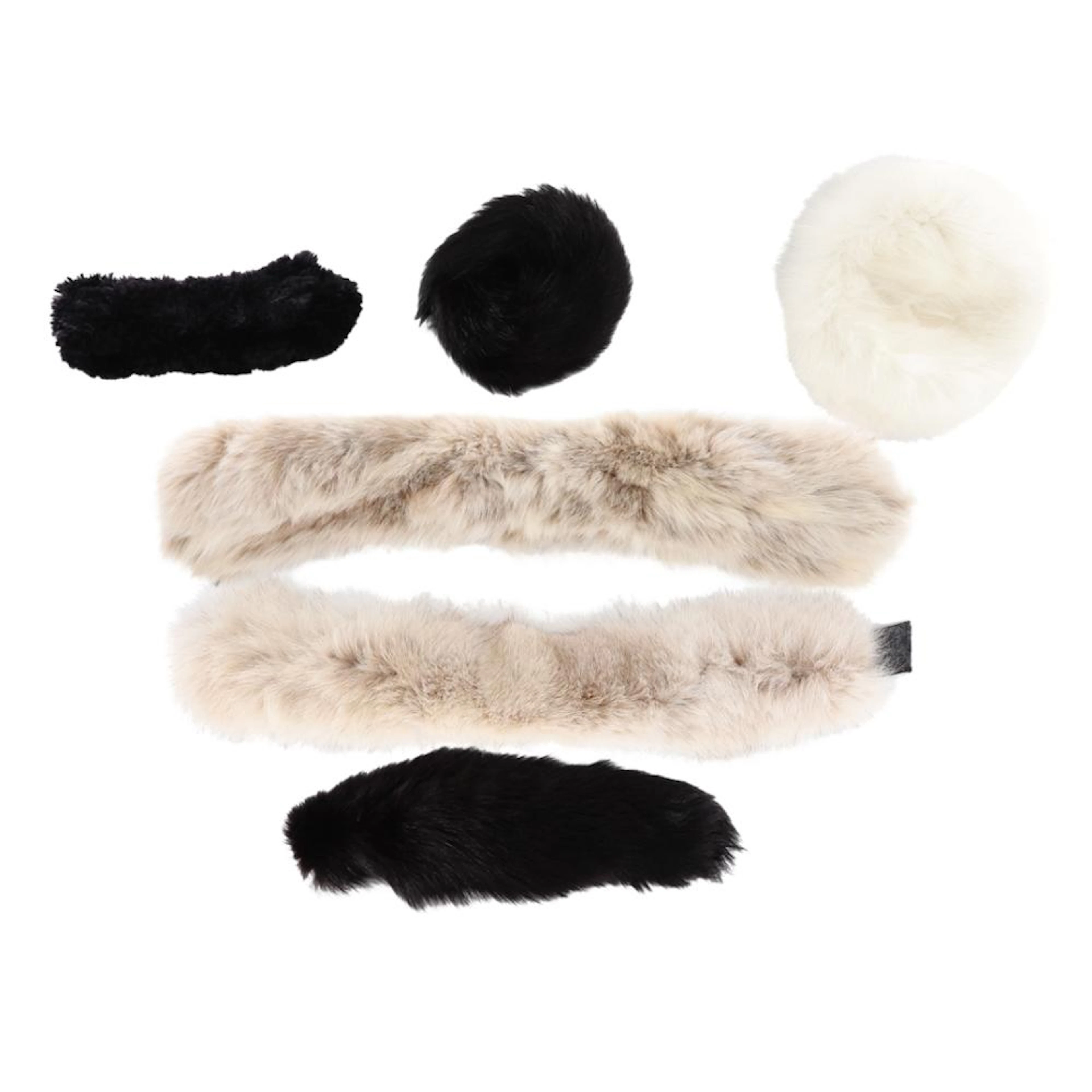 (6 Pc) Genuine Fur Assorted Fashion Accessories