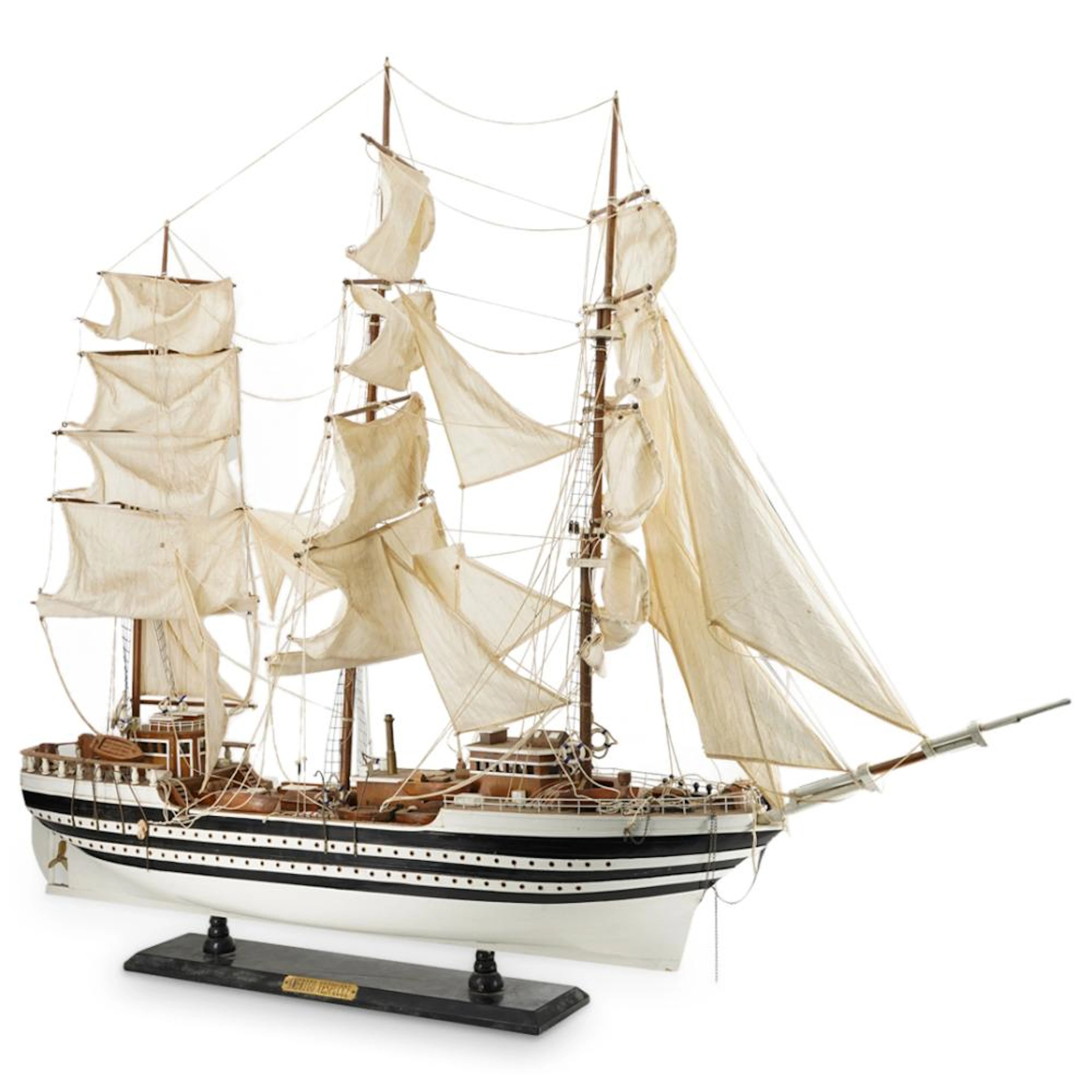 Vintage Italian Navy "Amerigo Vespucci" Large Model Ship