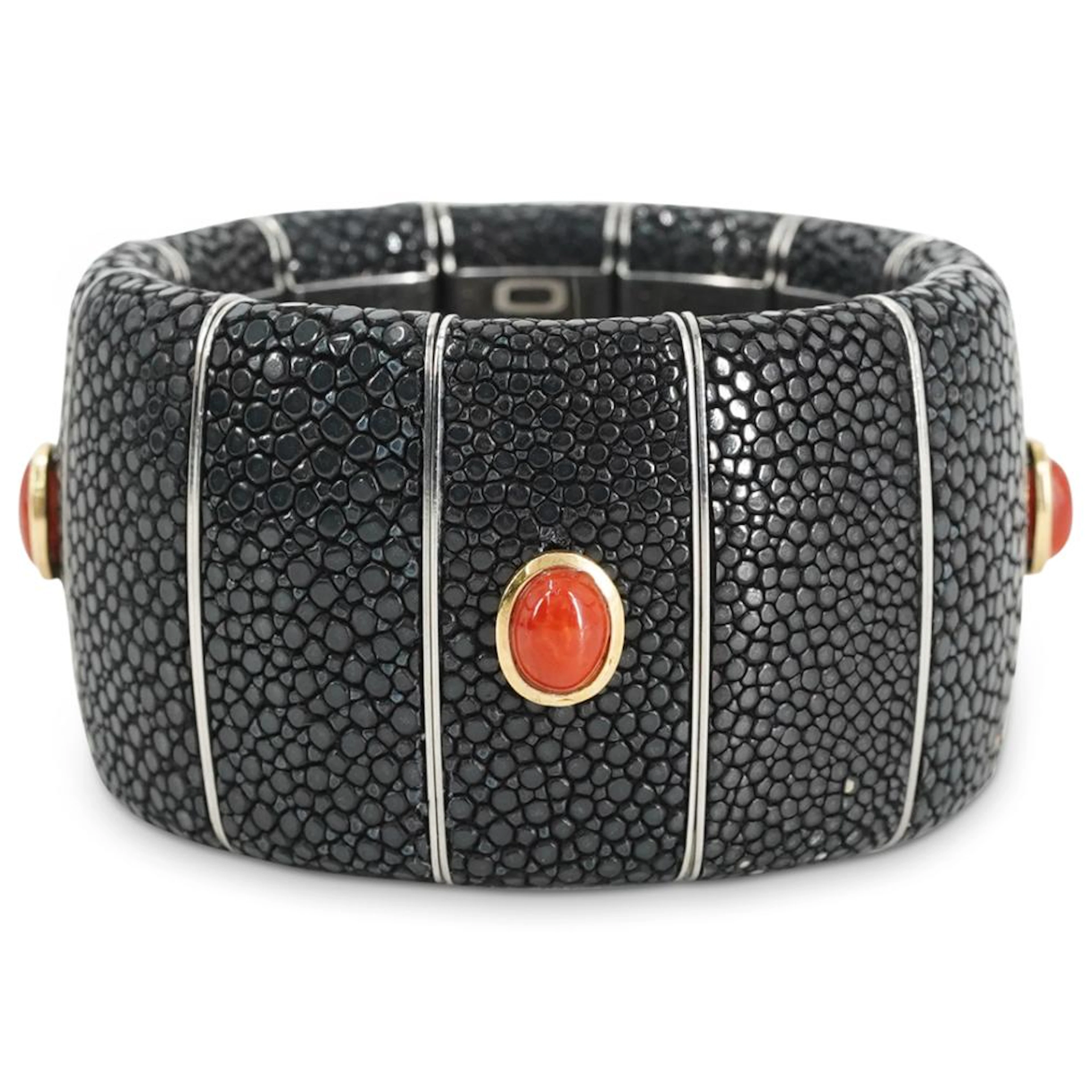 Liverino Shagreen and Enamel Bracelet