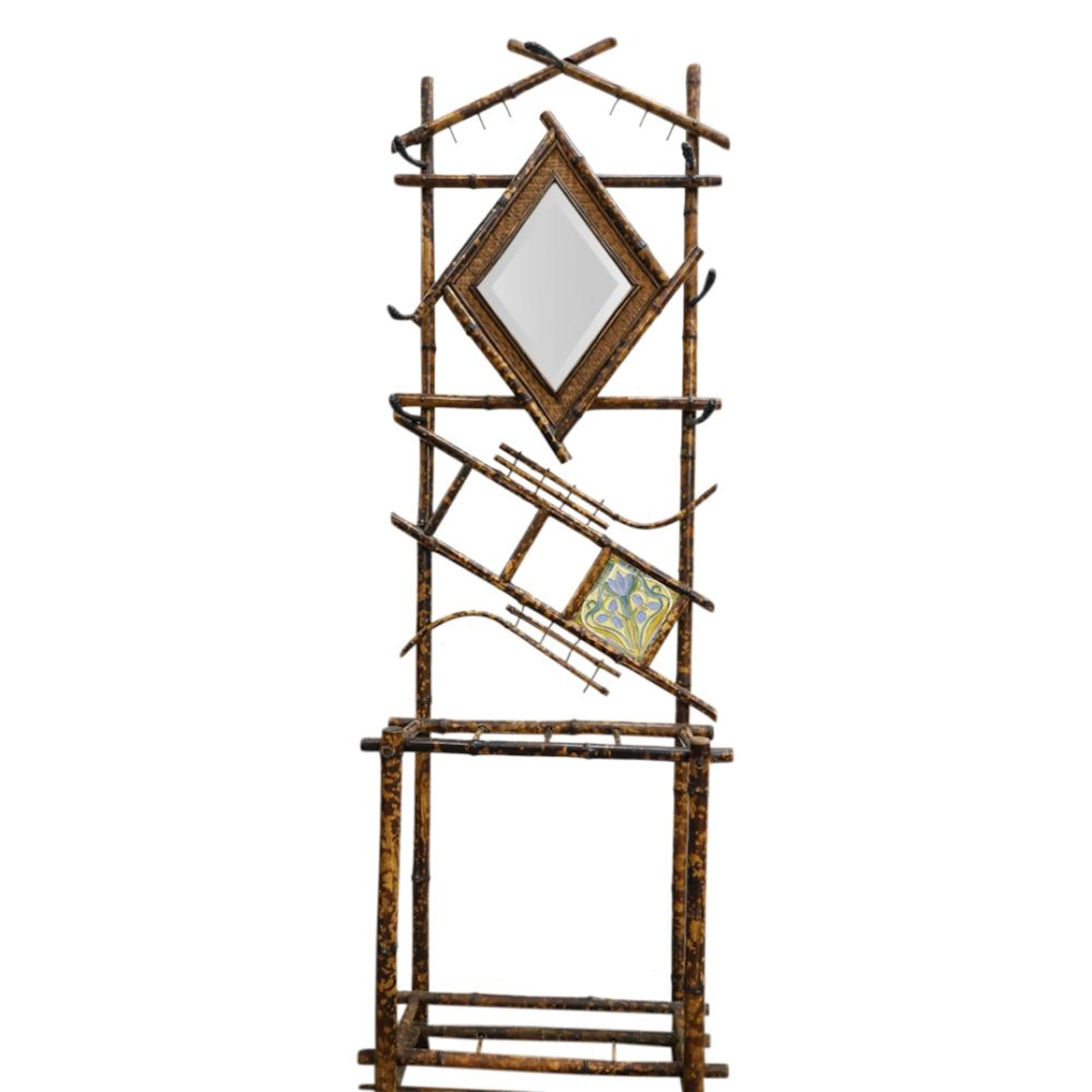 Antique Victorian Bamboo Hall Tree