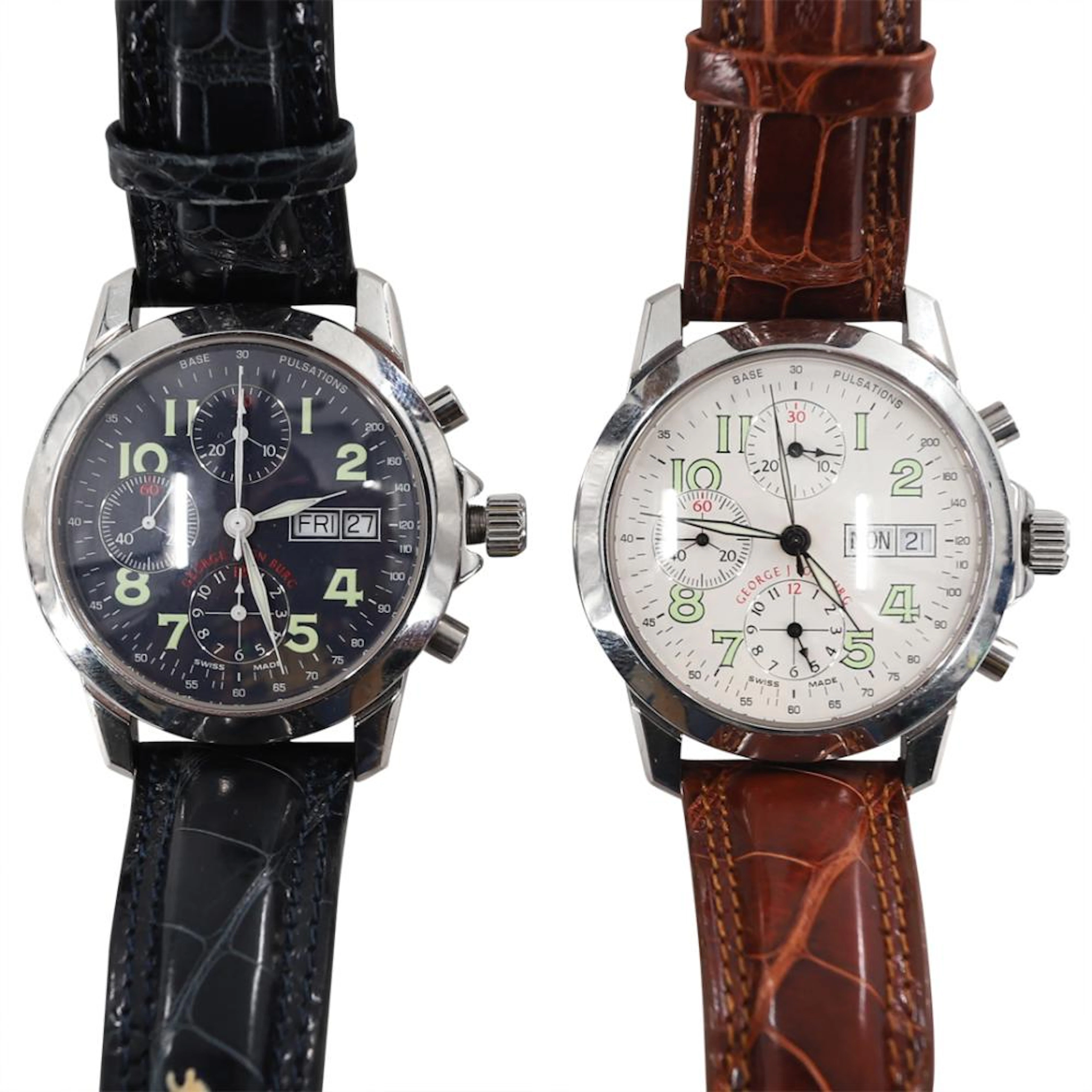 (2 Pc) George J Von Burg Automatic Watches