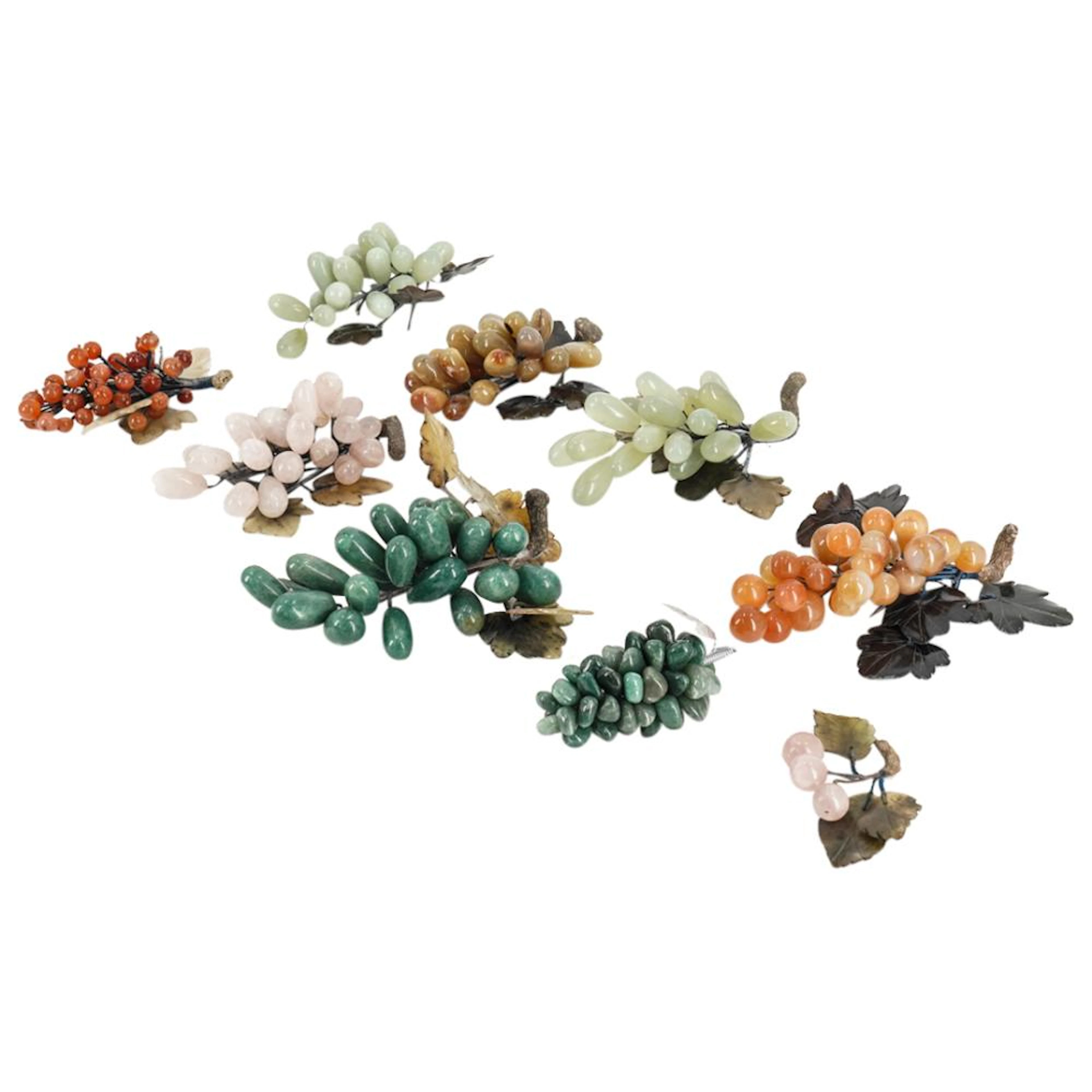 (9 Pc) Stone Grapes And Stone Berries