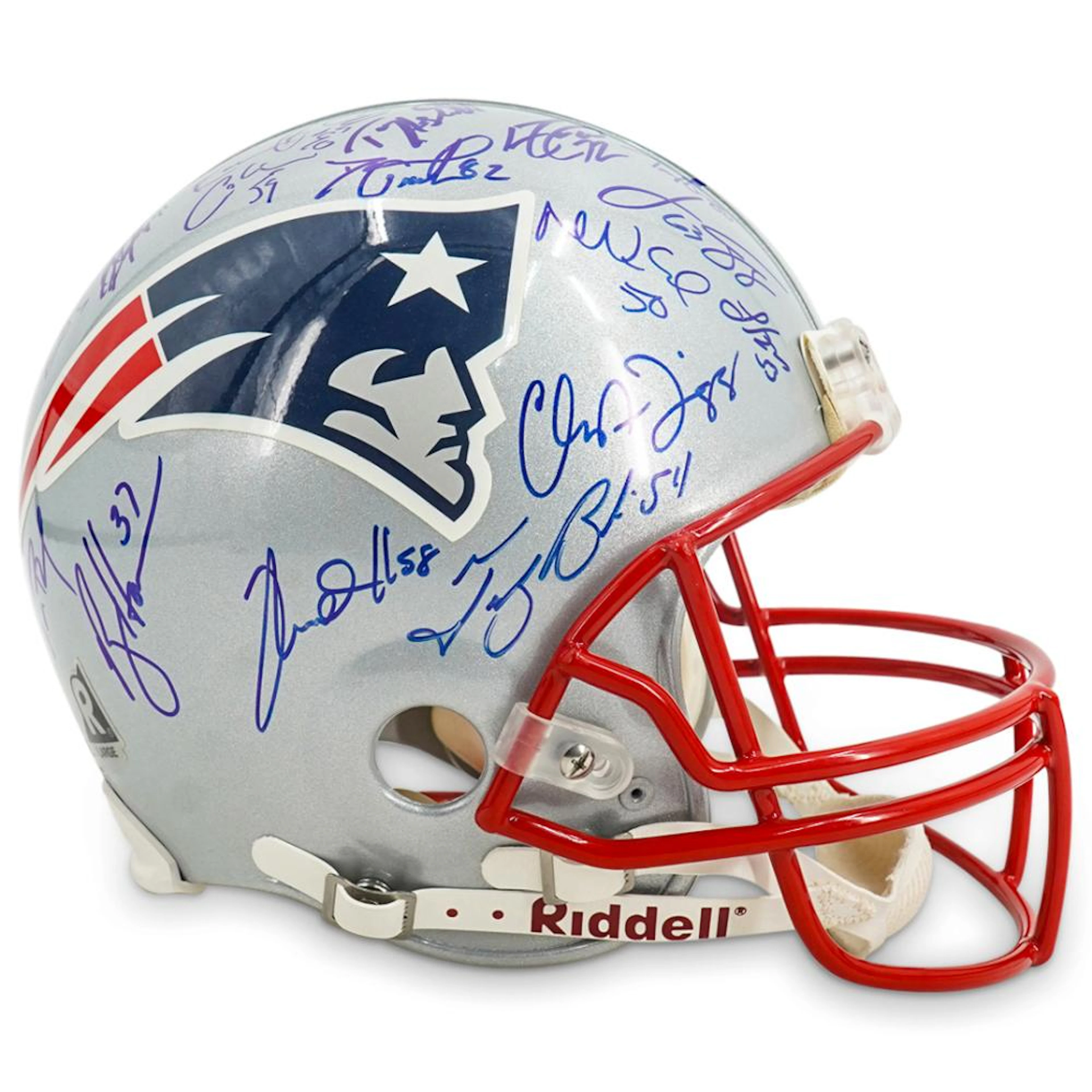 2004 NE Patriots Super Bowl Team Signed Helmet 27/350