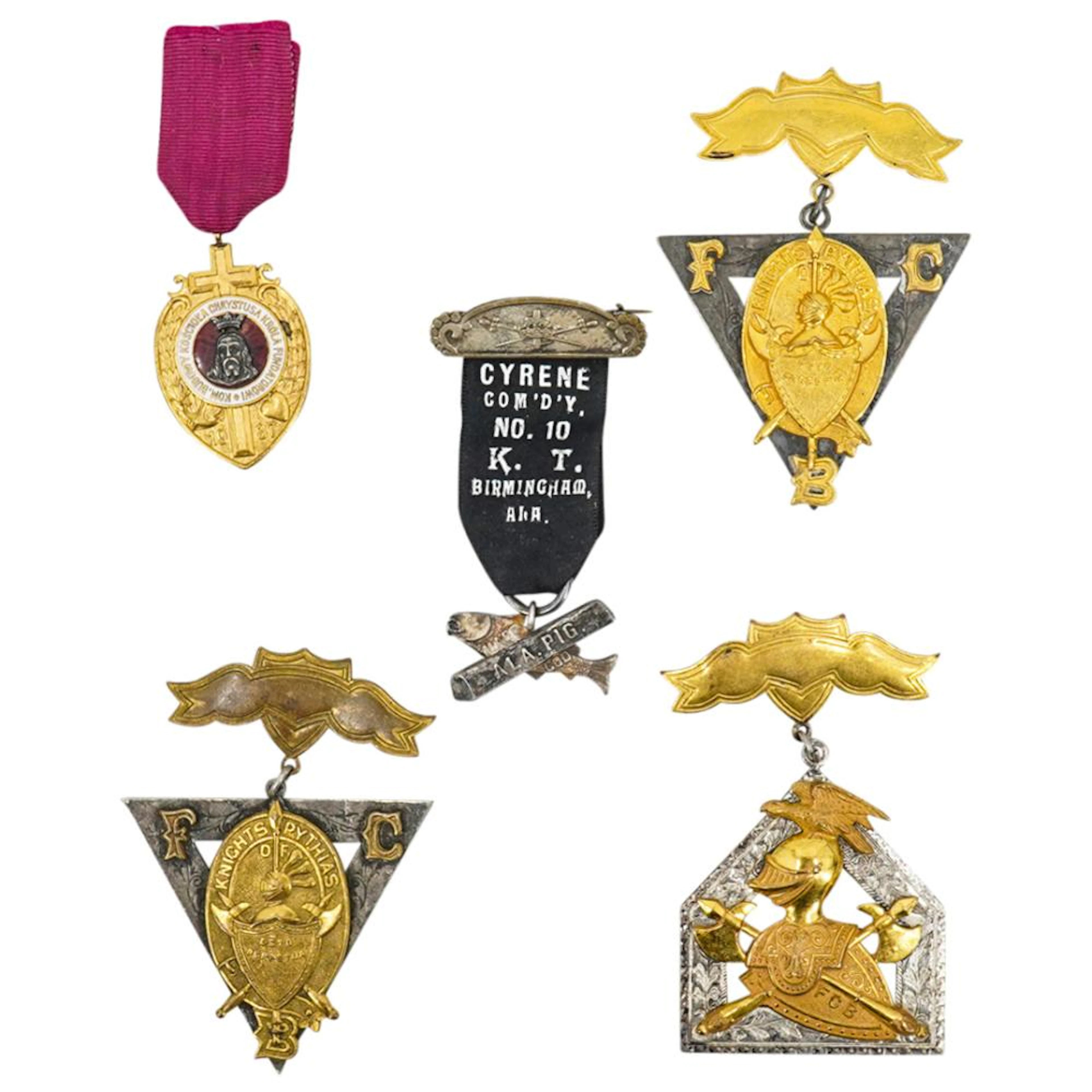 (5 Pc) Secret Society And Religious Medals