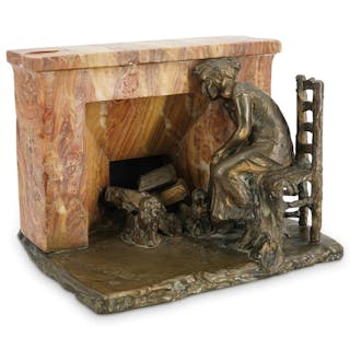 Camille Claudel (French, 1864-1943) "Women By The Fireplace" Bronze