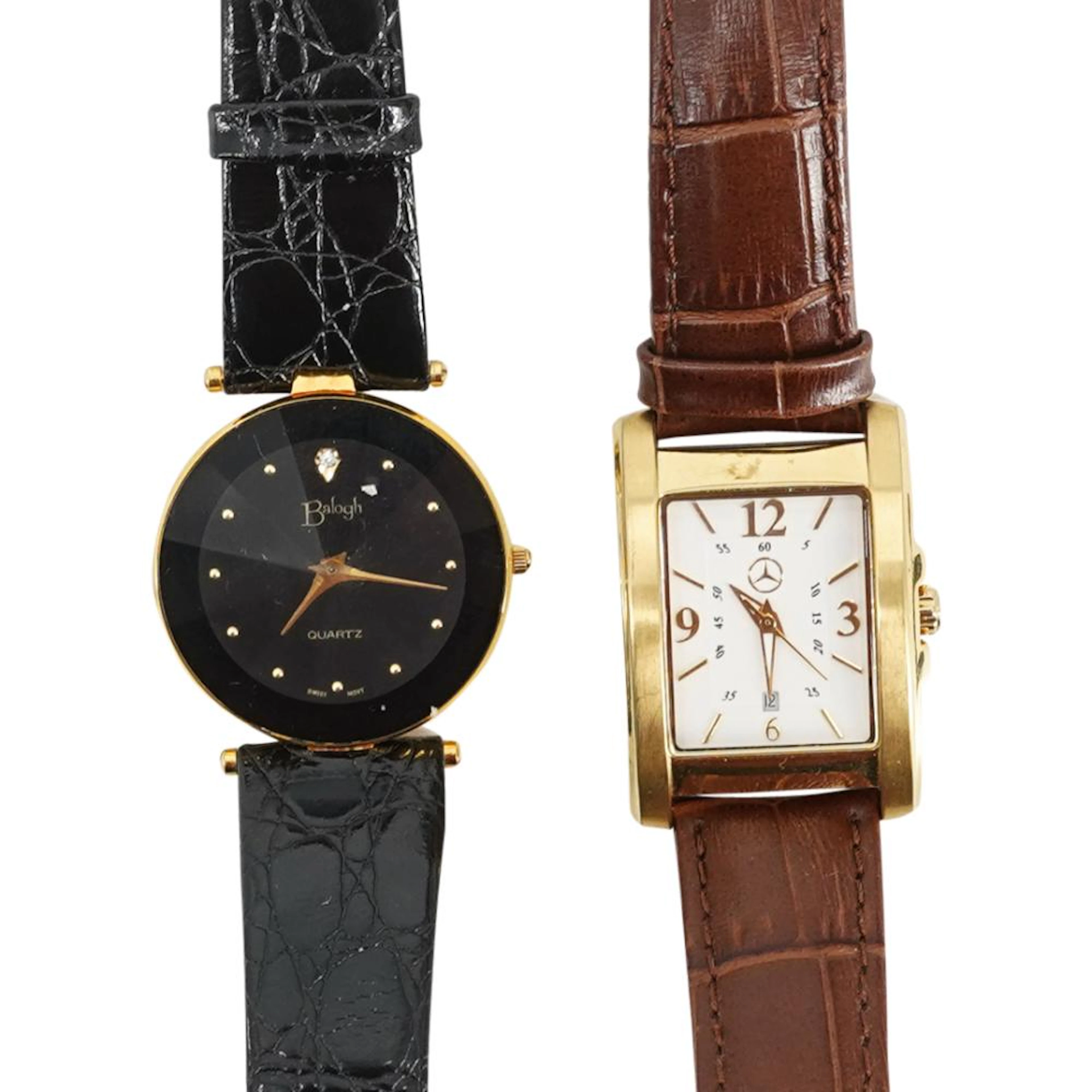 (2 Pc) Balogh and Mercedes Tourneau Watches