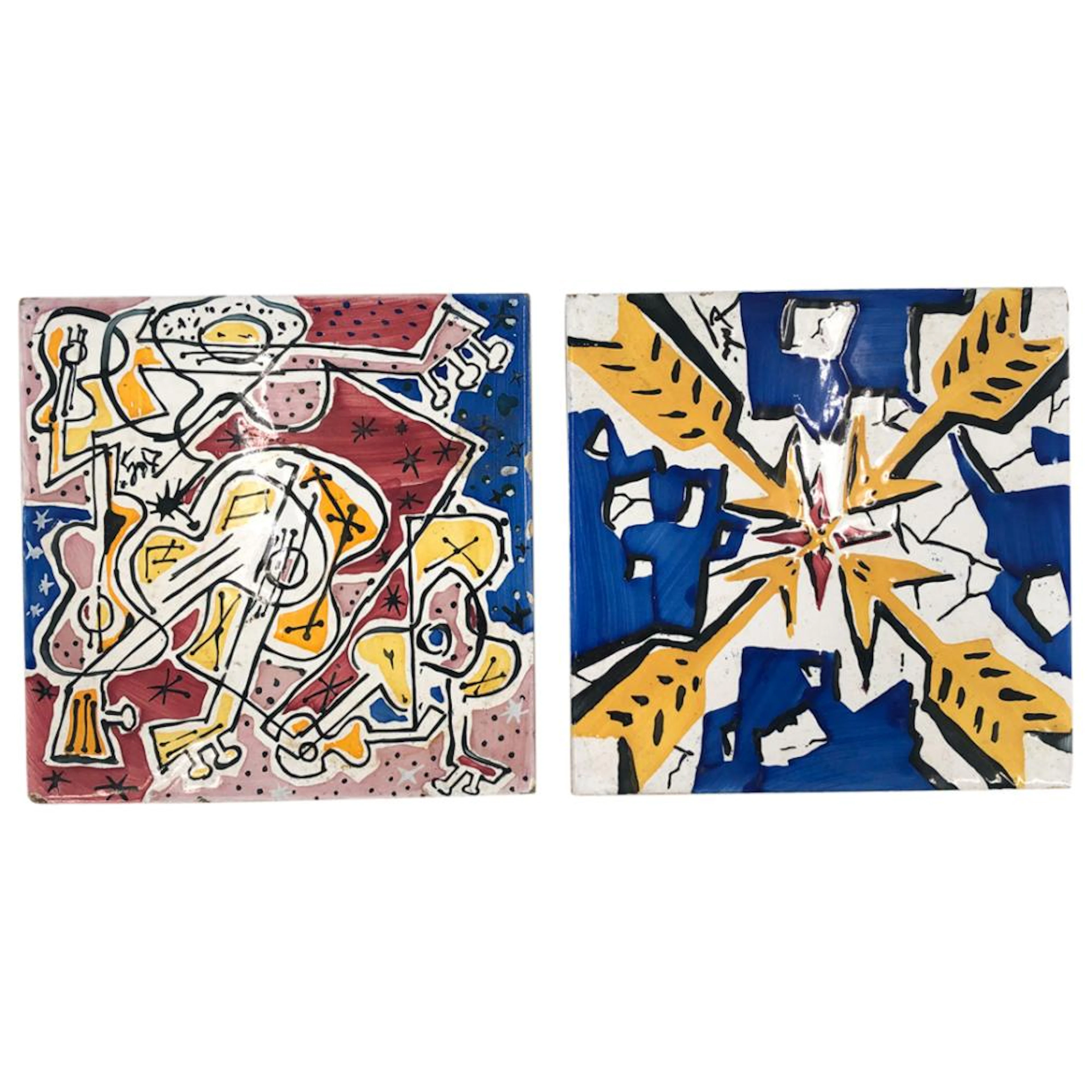 (2Pc) Vintage Salvador Dali for Maurice Duchin Tiles