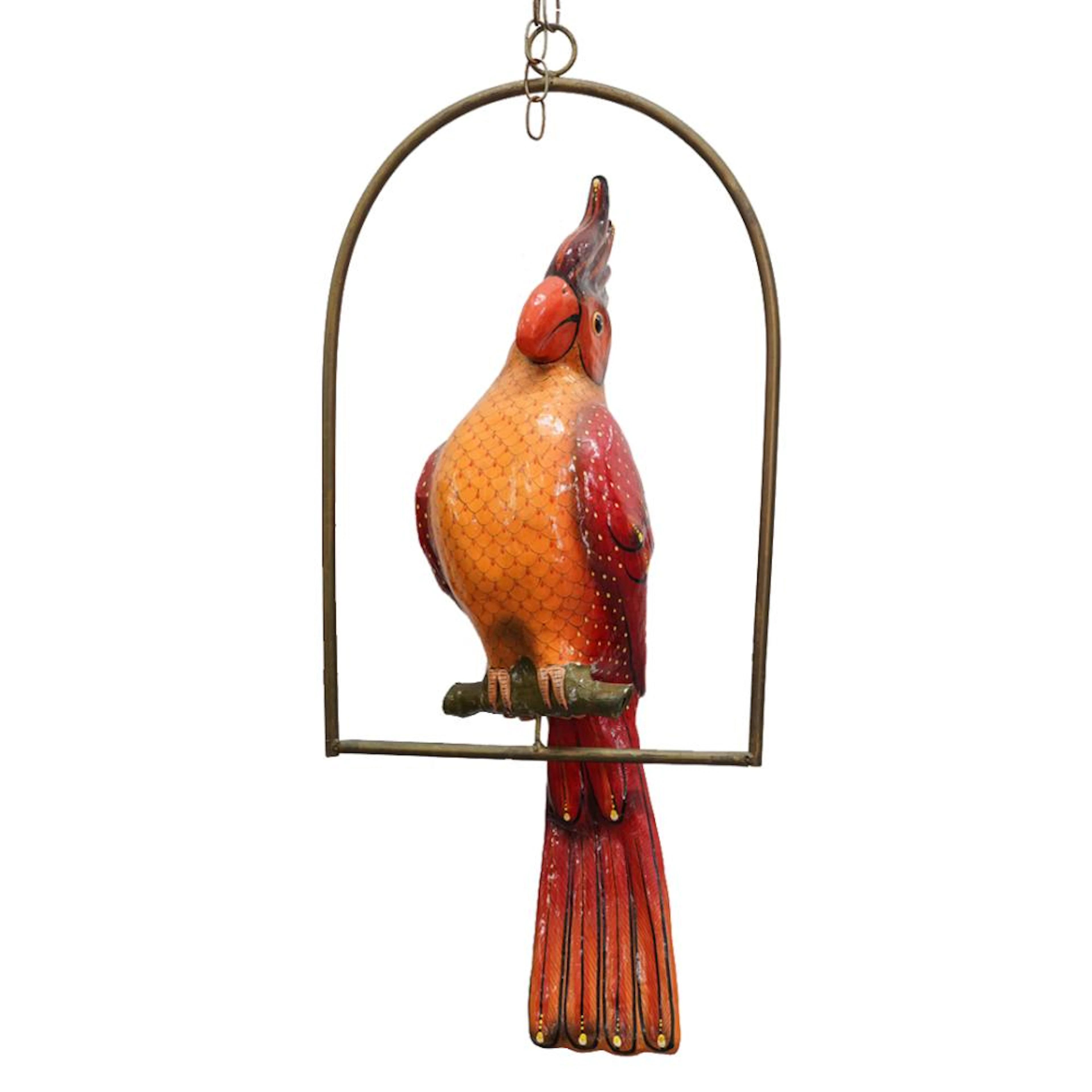Sergio Bustamante Style Paper Mache Parrot Sculpture