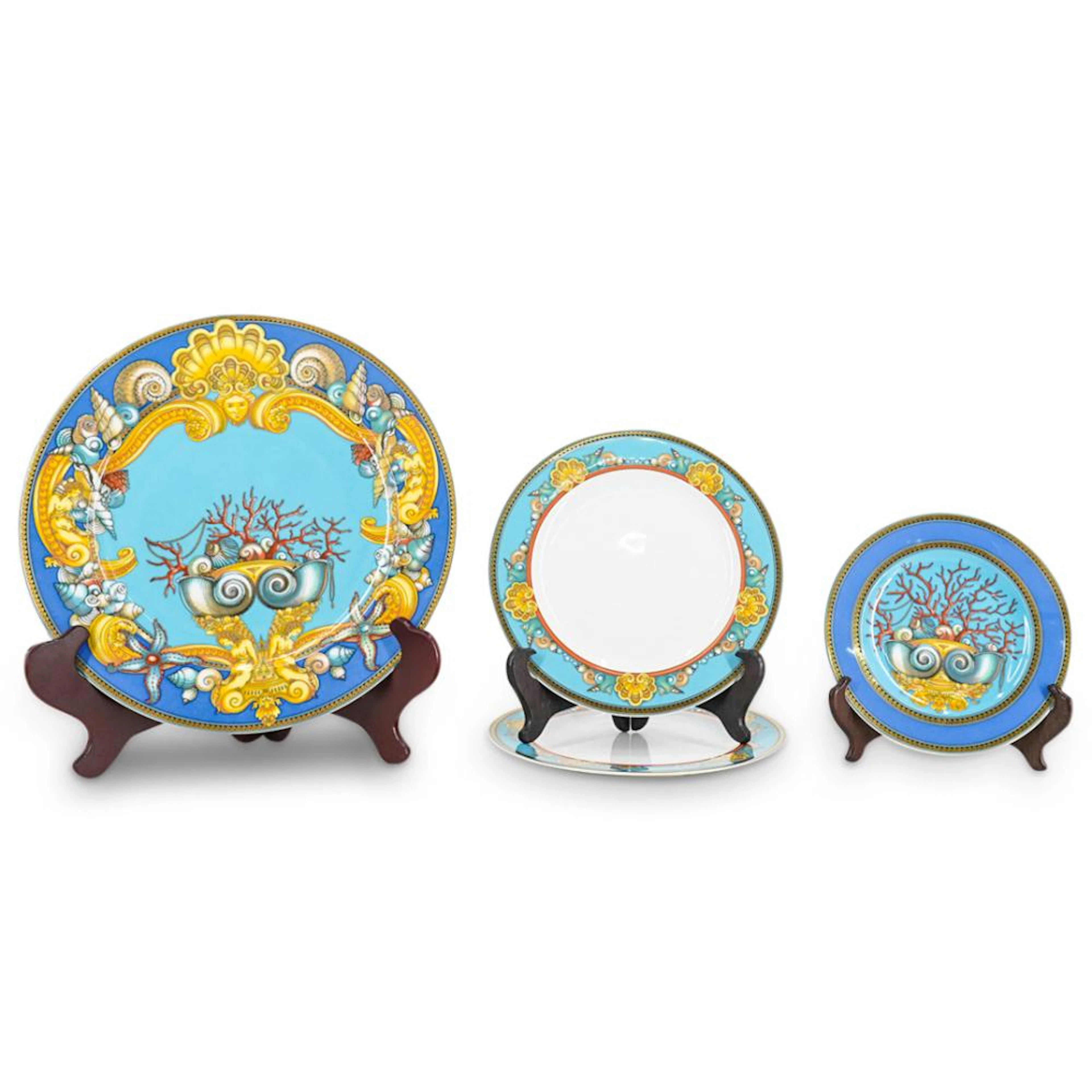 (4 Pc) Versace Rosenthal "Les Tresors De La Mer" Plates