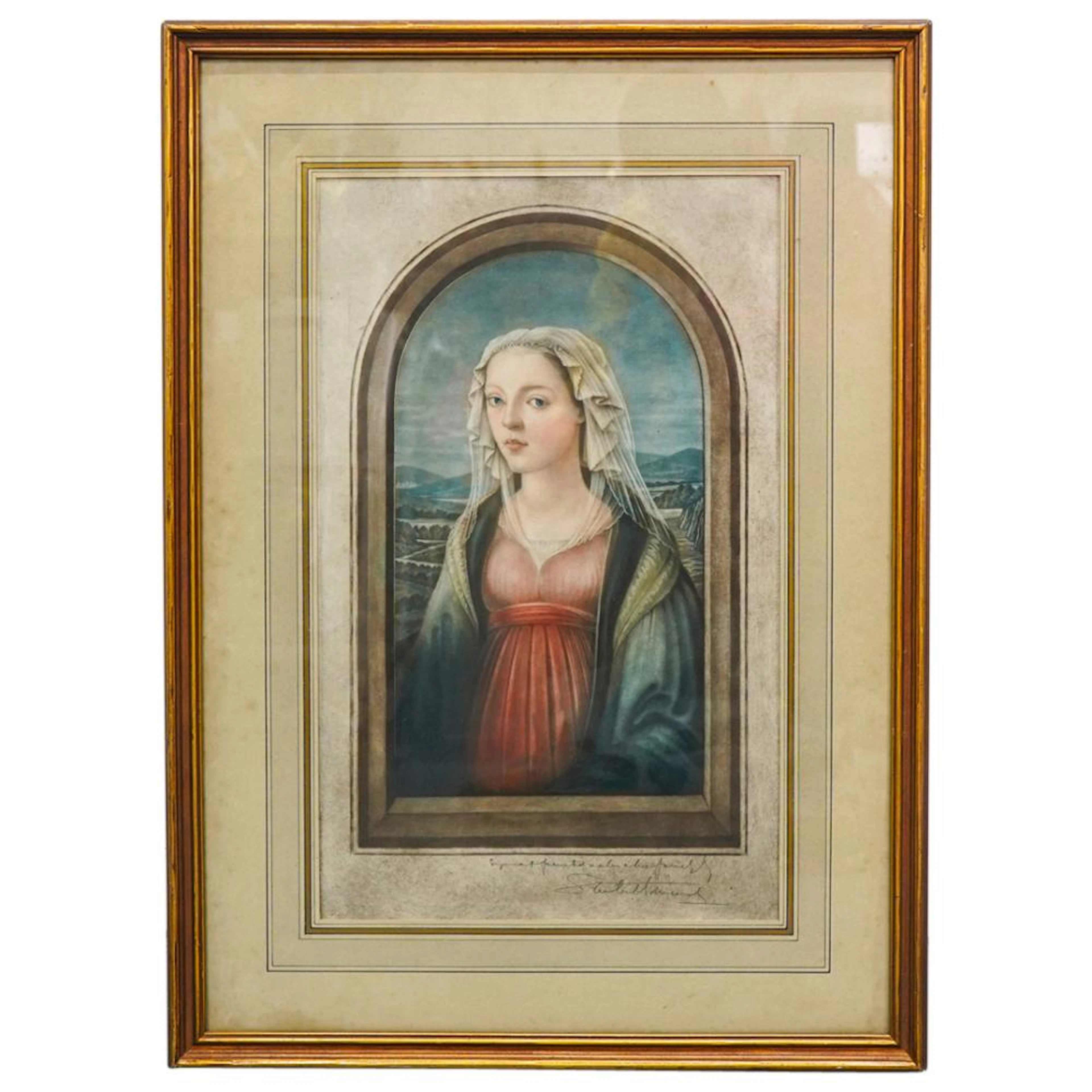After Fra Filippo Lippi by S. Arlent Edwards Mezzotint
