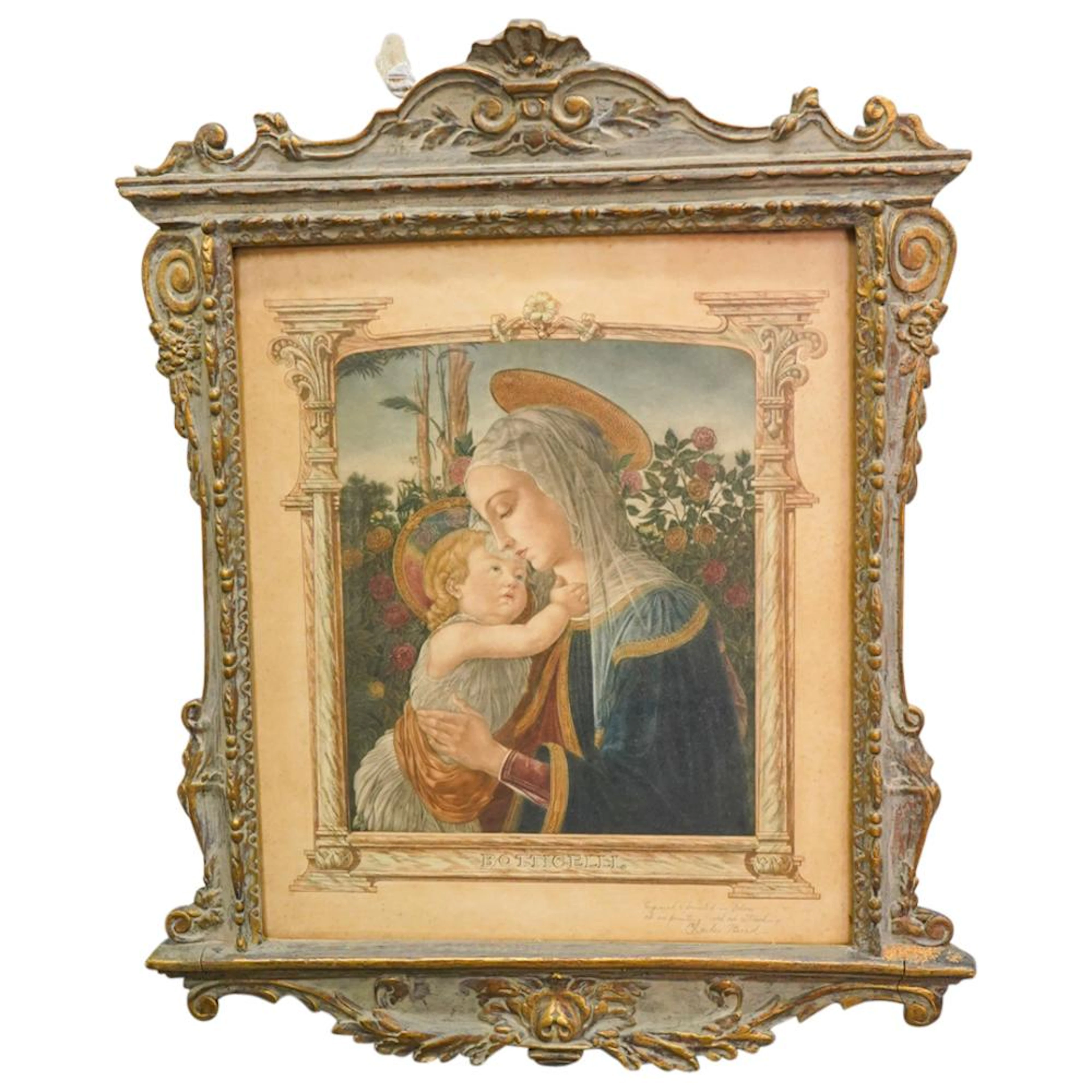 Charles Bird (1856-1916) Sandro Botticelli Madonna Etching In Color
