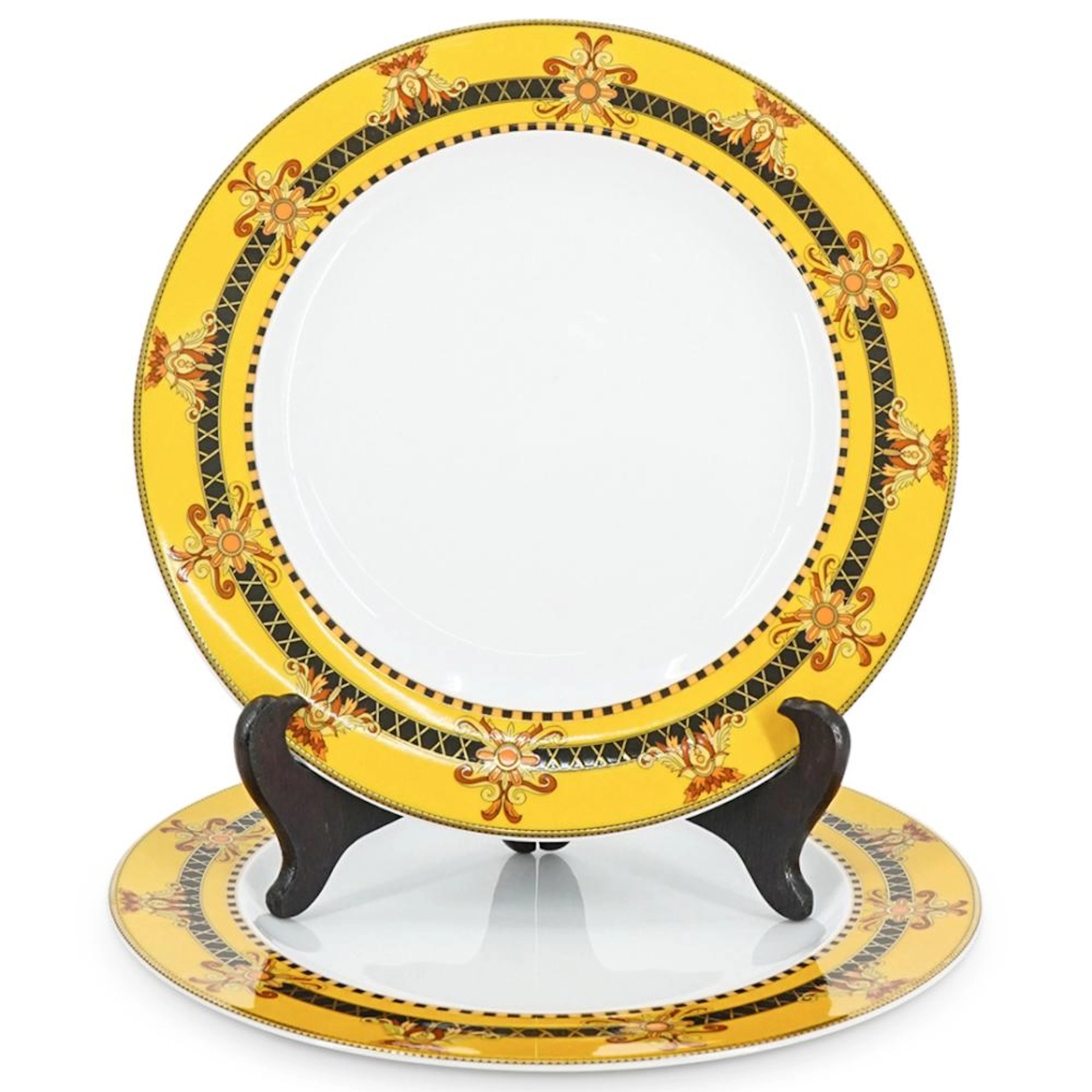 Pair Of Versace Rosenthal "Barocco" Porcelain Plates