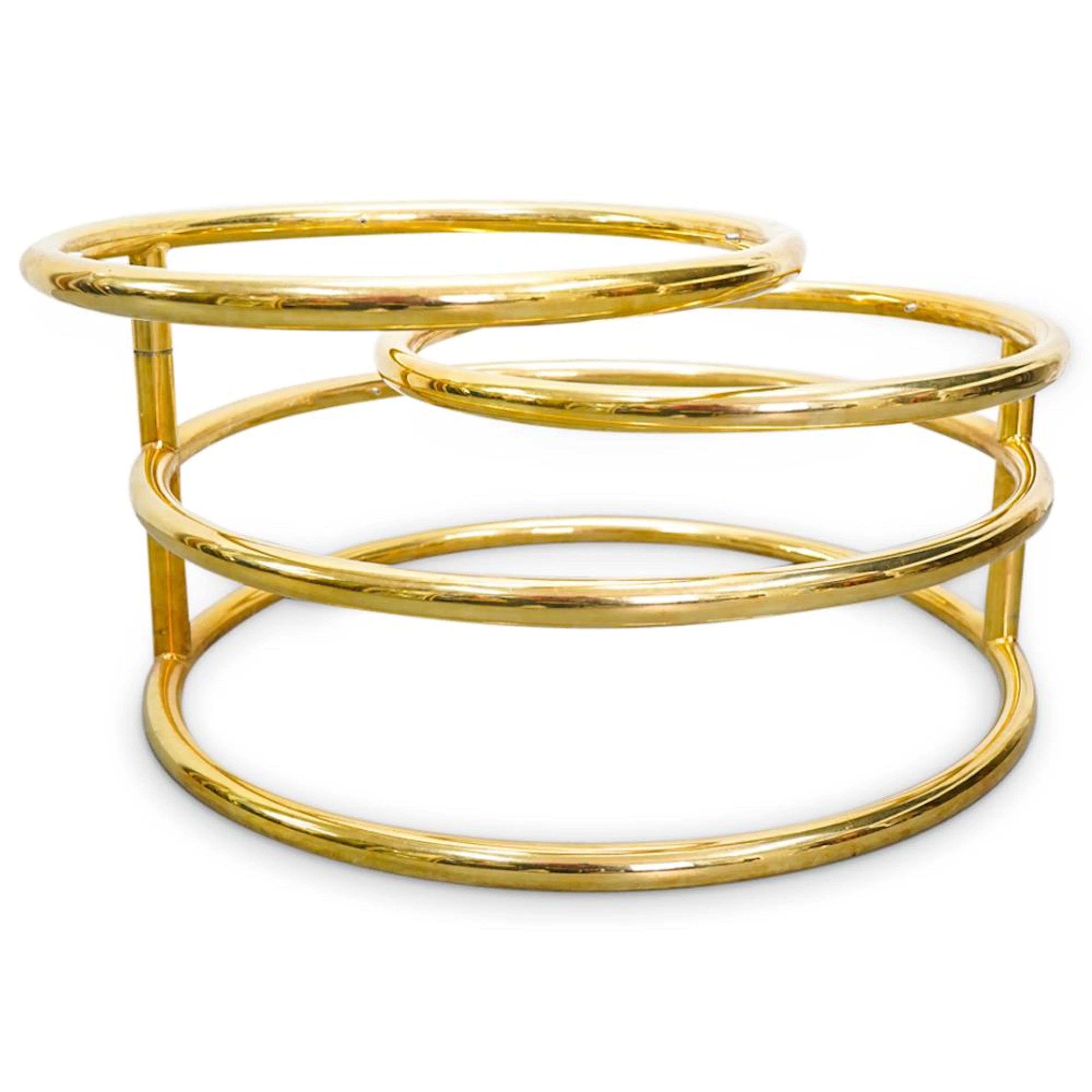 Milo Baughman Three Tier Brass Coffee Table