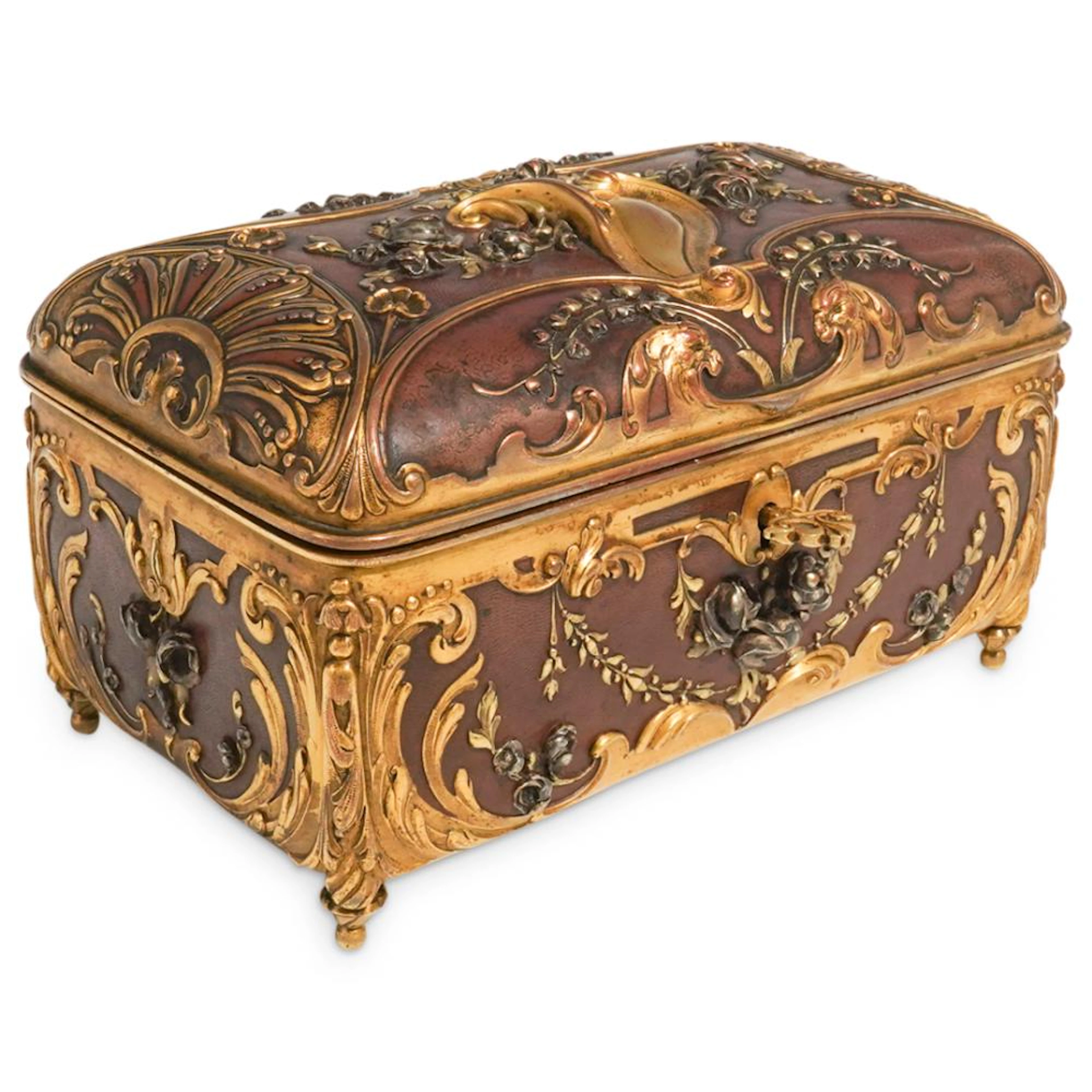 Christofle & Emile Auguste Reiber Patinated Bronze Ormolu Box