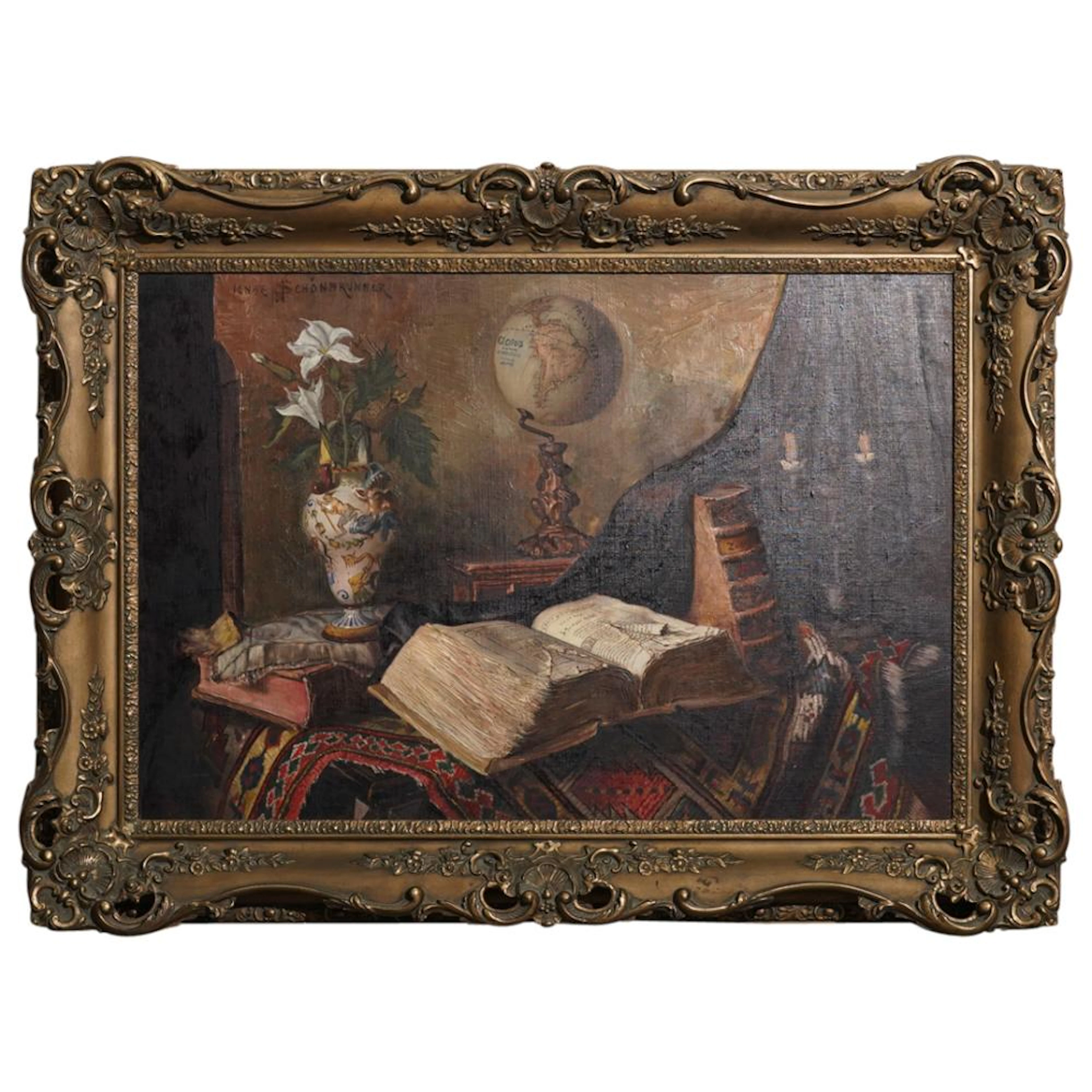 Ignaz Schonbrunner (Austrian, 1835?1921) Oil on Board Still Life Painting
