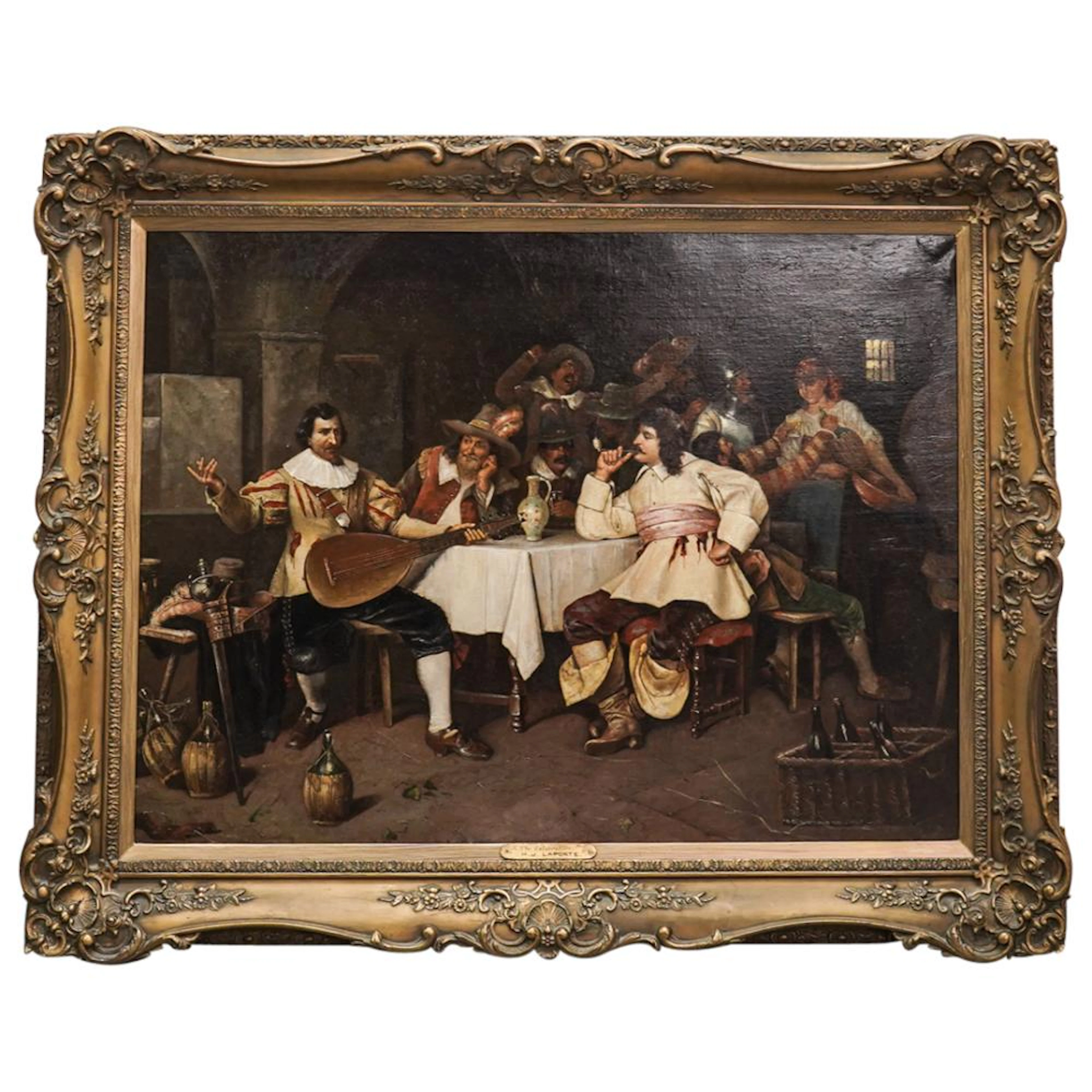H. J. Laporte Dutch Oil on Canvas Painting