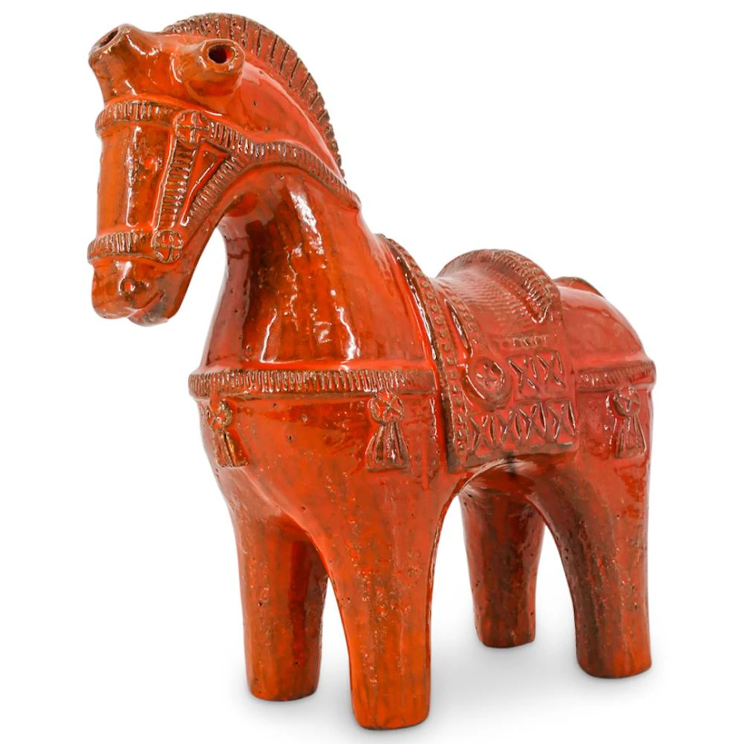 Italian Bitossi "Rimini Rosso" Horse Sculpture