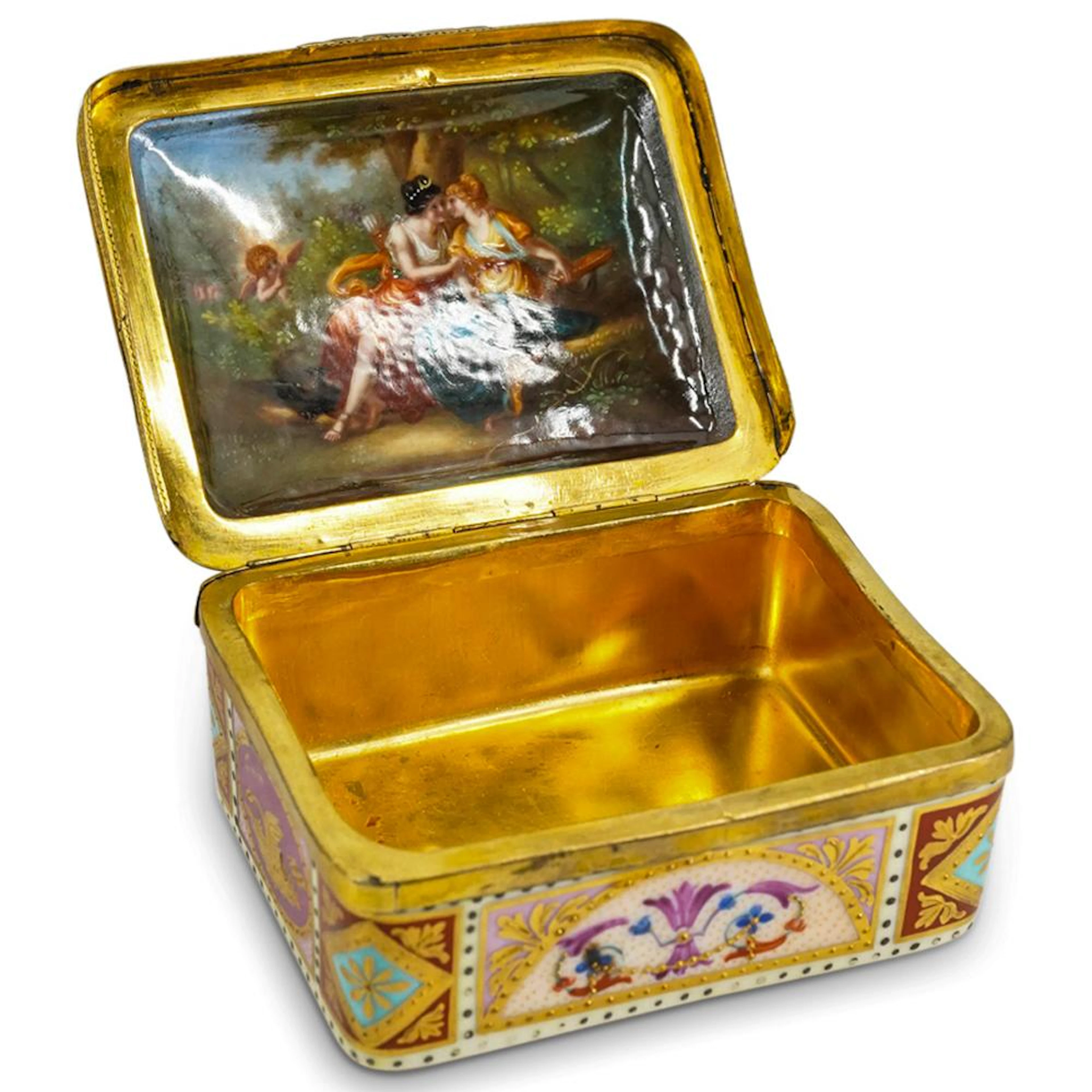 19th Cent. French Sevres Porcelain And Bronze Vanity Box