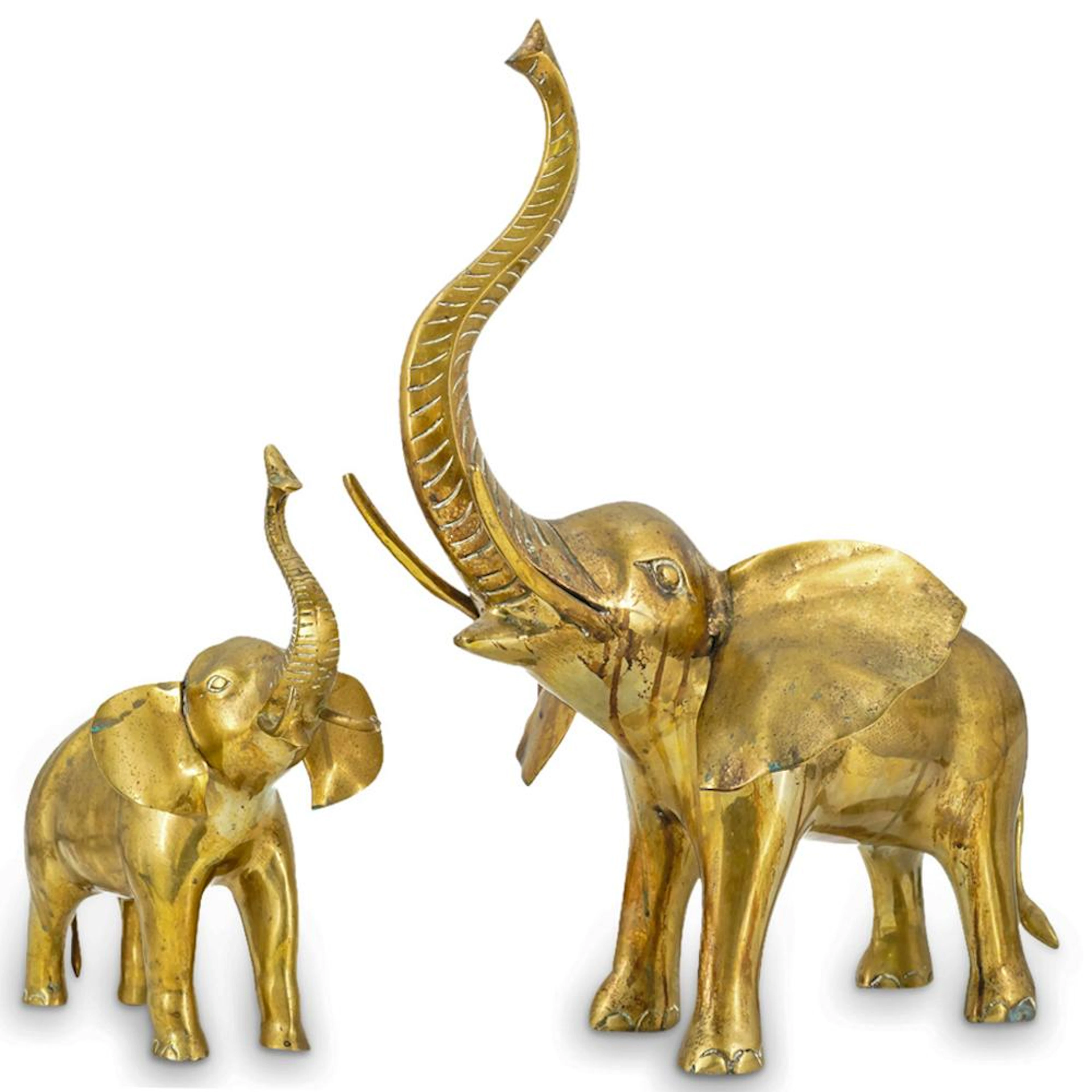 Pair Of Korean Brass Elephants