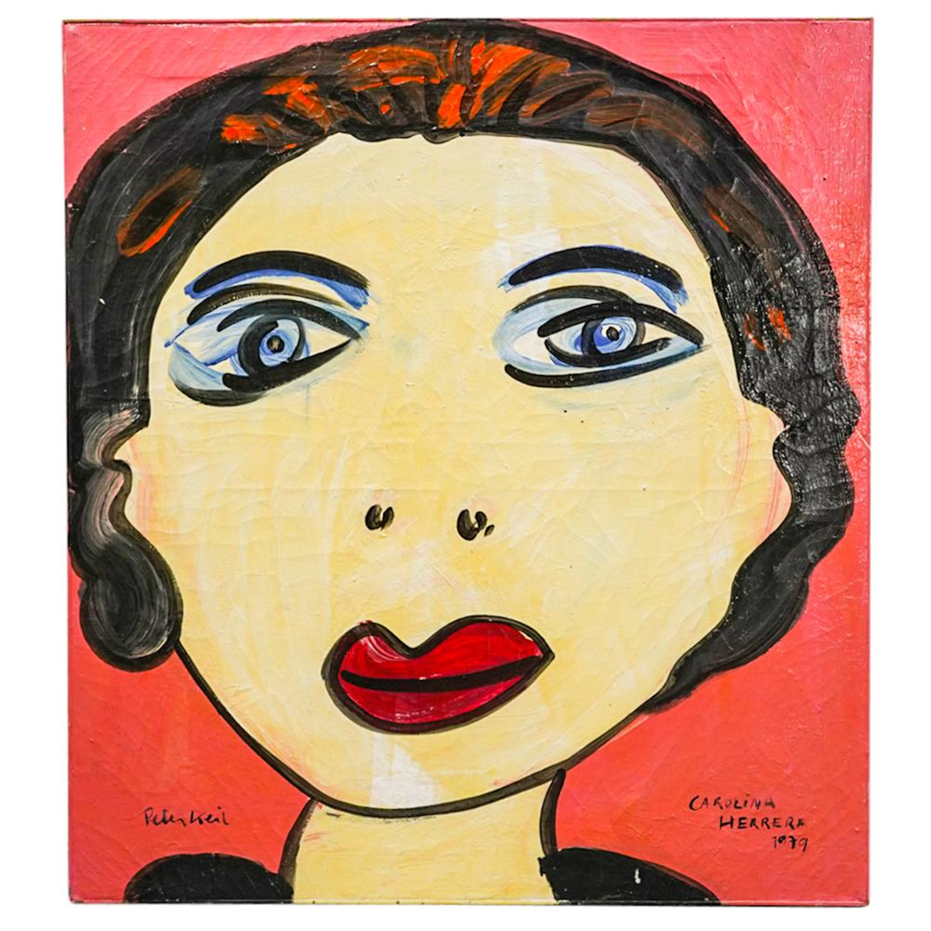 Peter Keil (B. 1942) "Carolina Herrera" Oil On Canvas