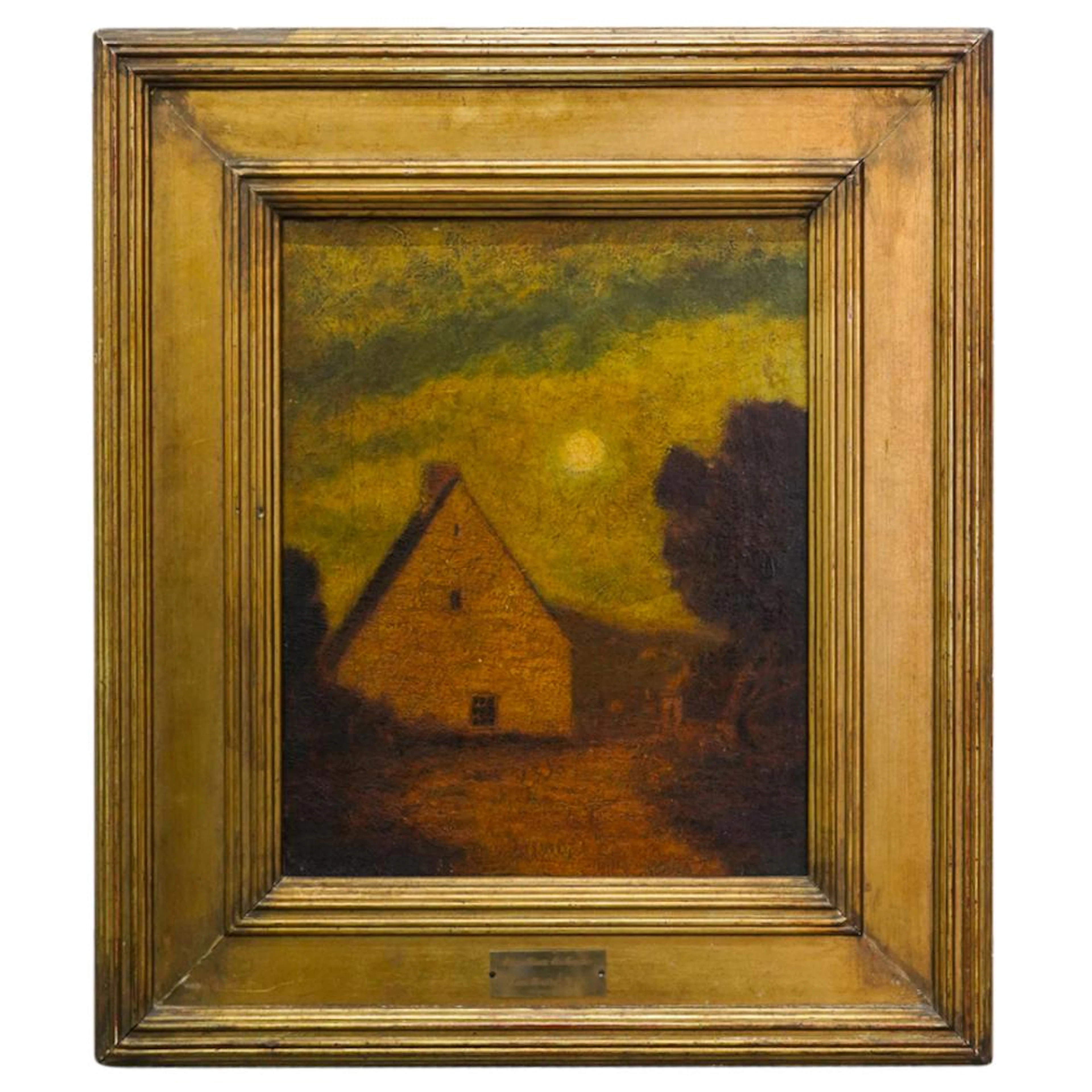 Albert Pinkham Ryder (1847-1917) 'Slone House In Autumn' Oil on Canvas Painting