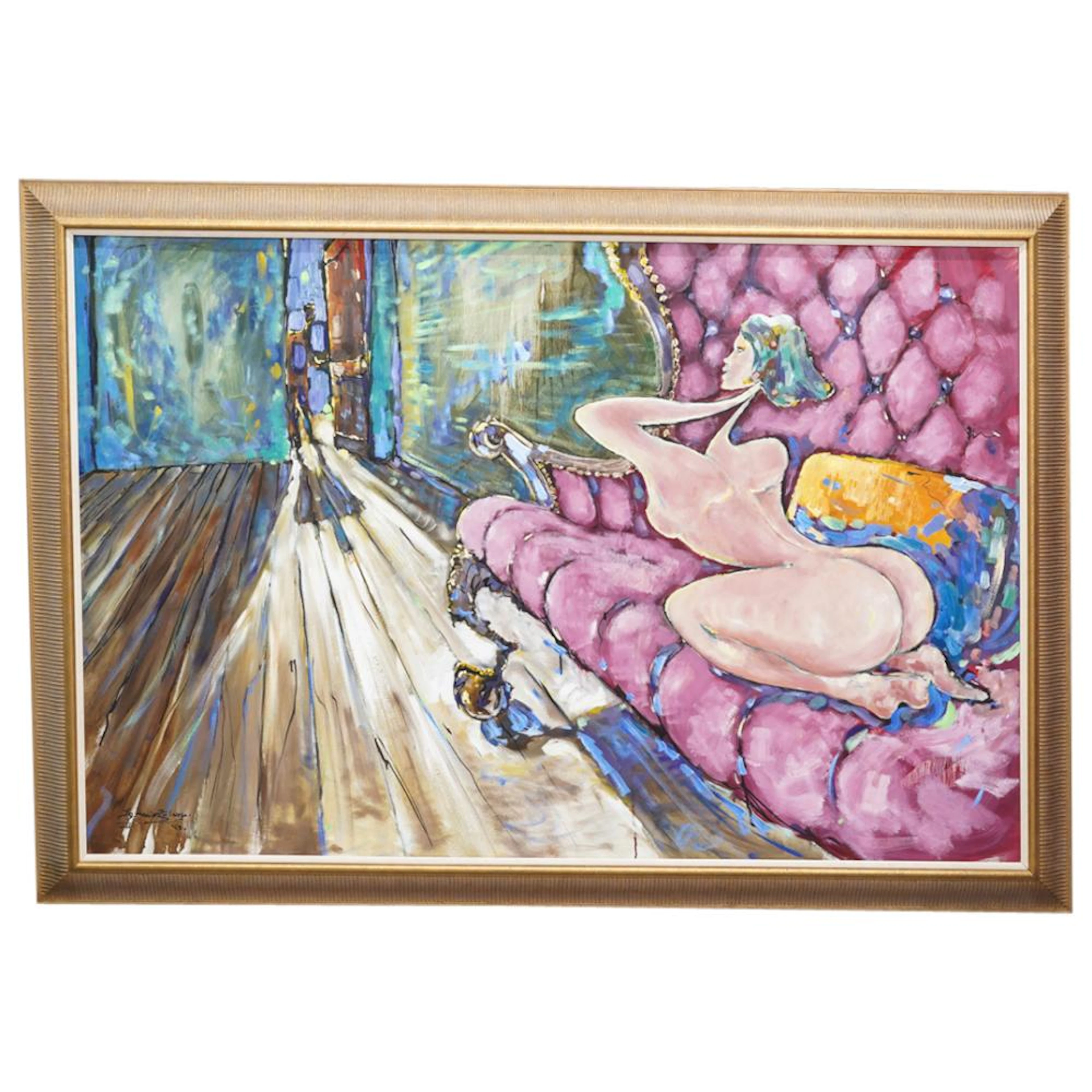 Ignacio Zuloaga III (B. 20th C.) Surreal Erotica Oil On Board
