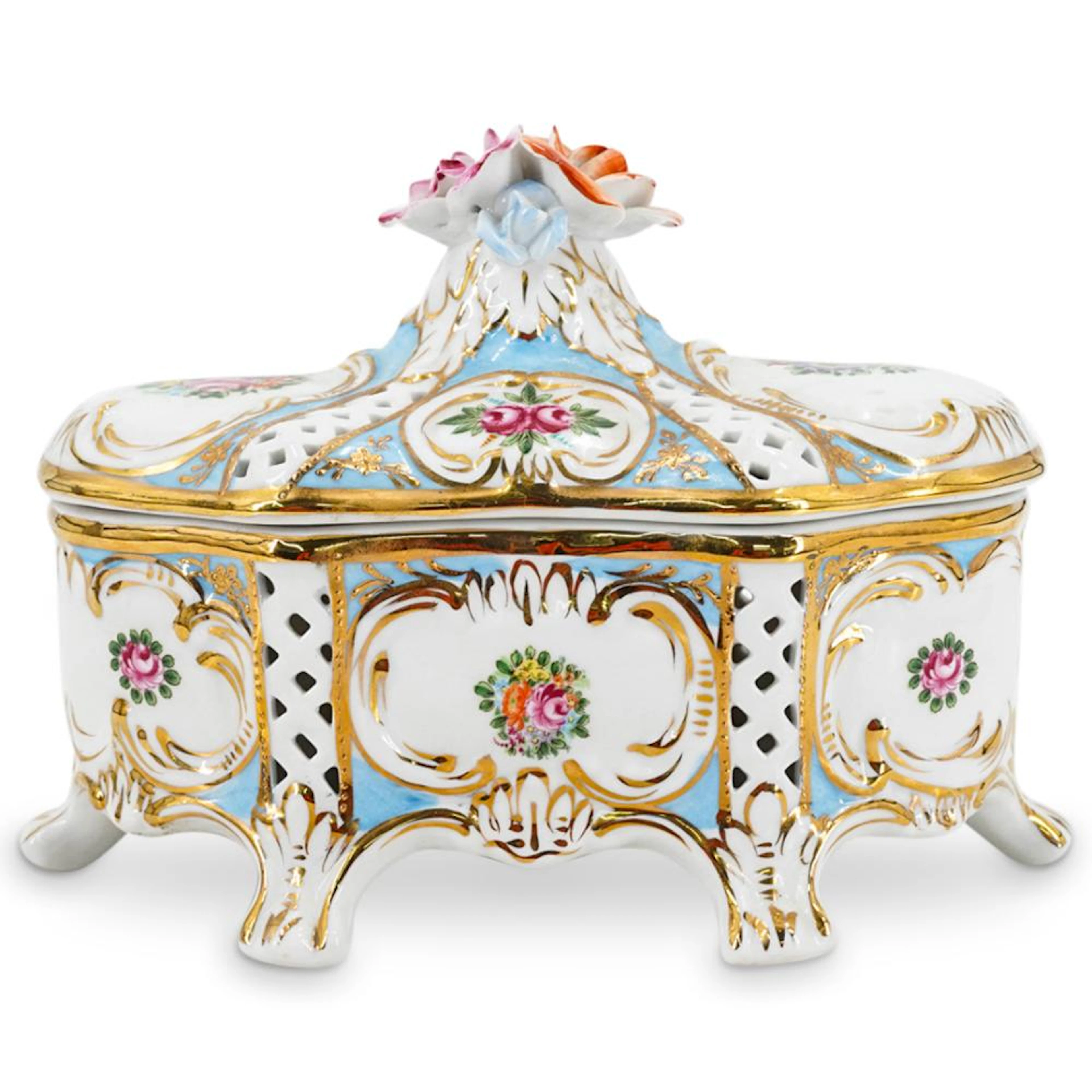 Antique KPM Porcelain Potpourri Box