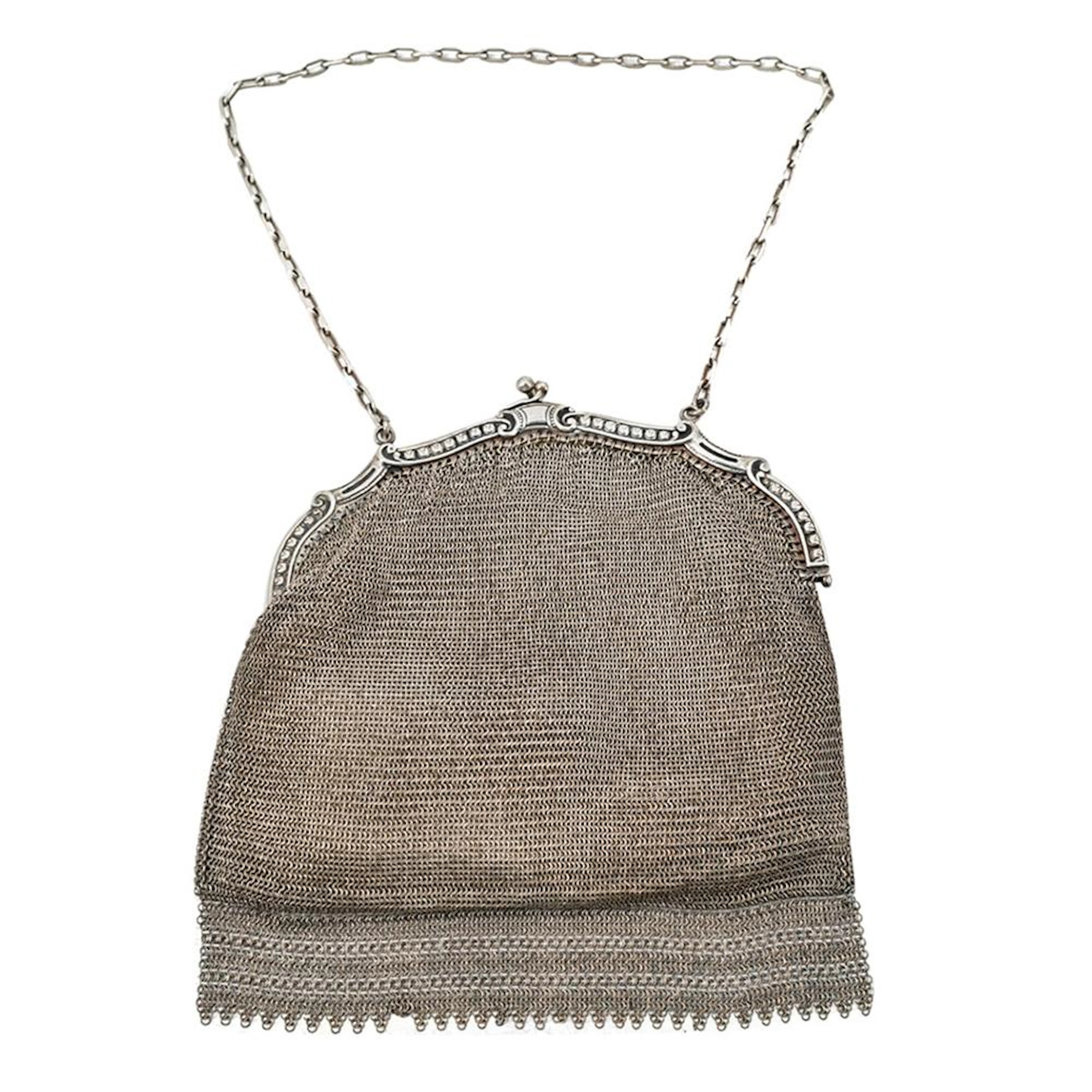 Antique Silver Plated Mesh Purse