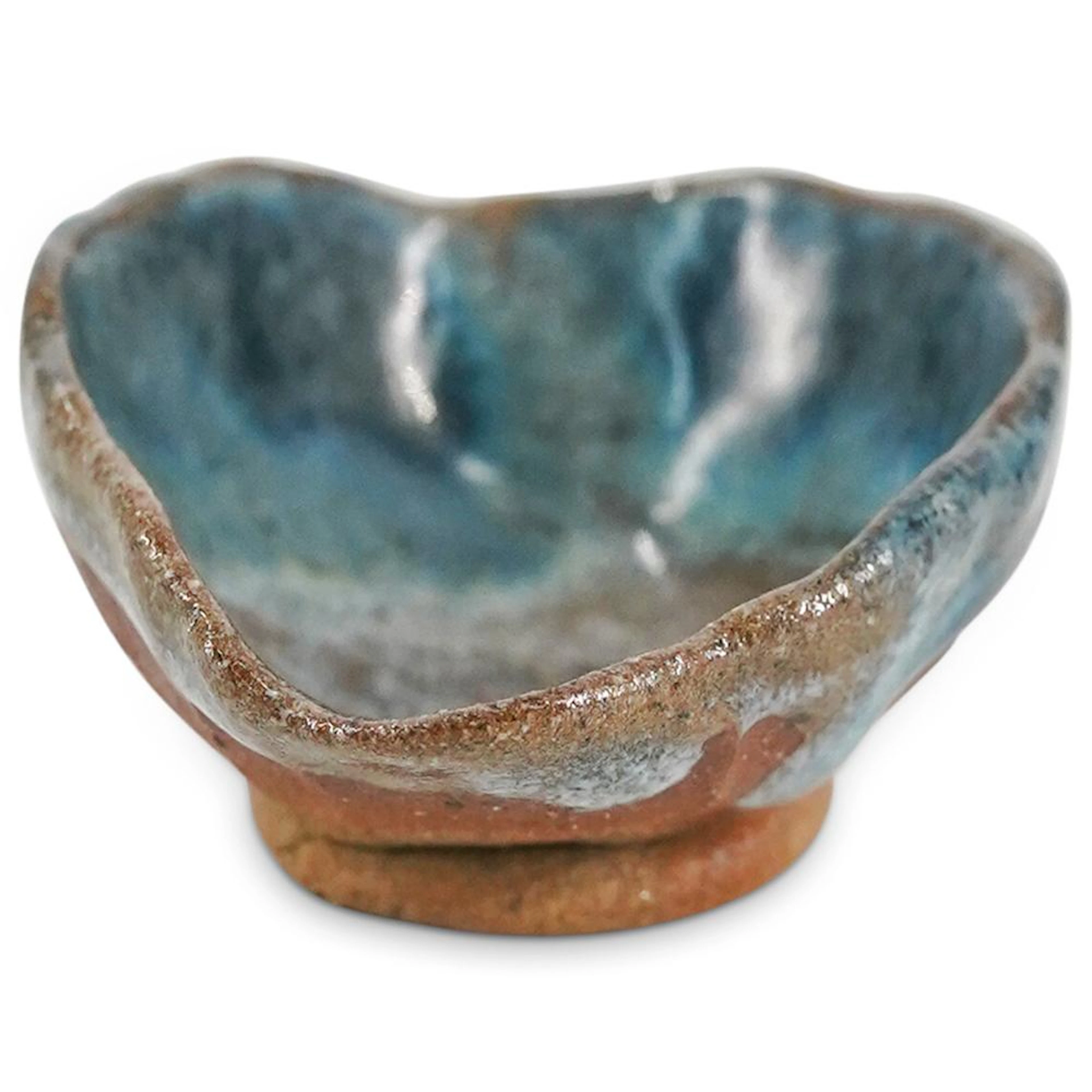 Small Antique Japanese Wabi Sabi Junyao Style Glazed Dish