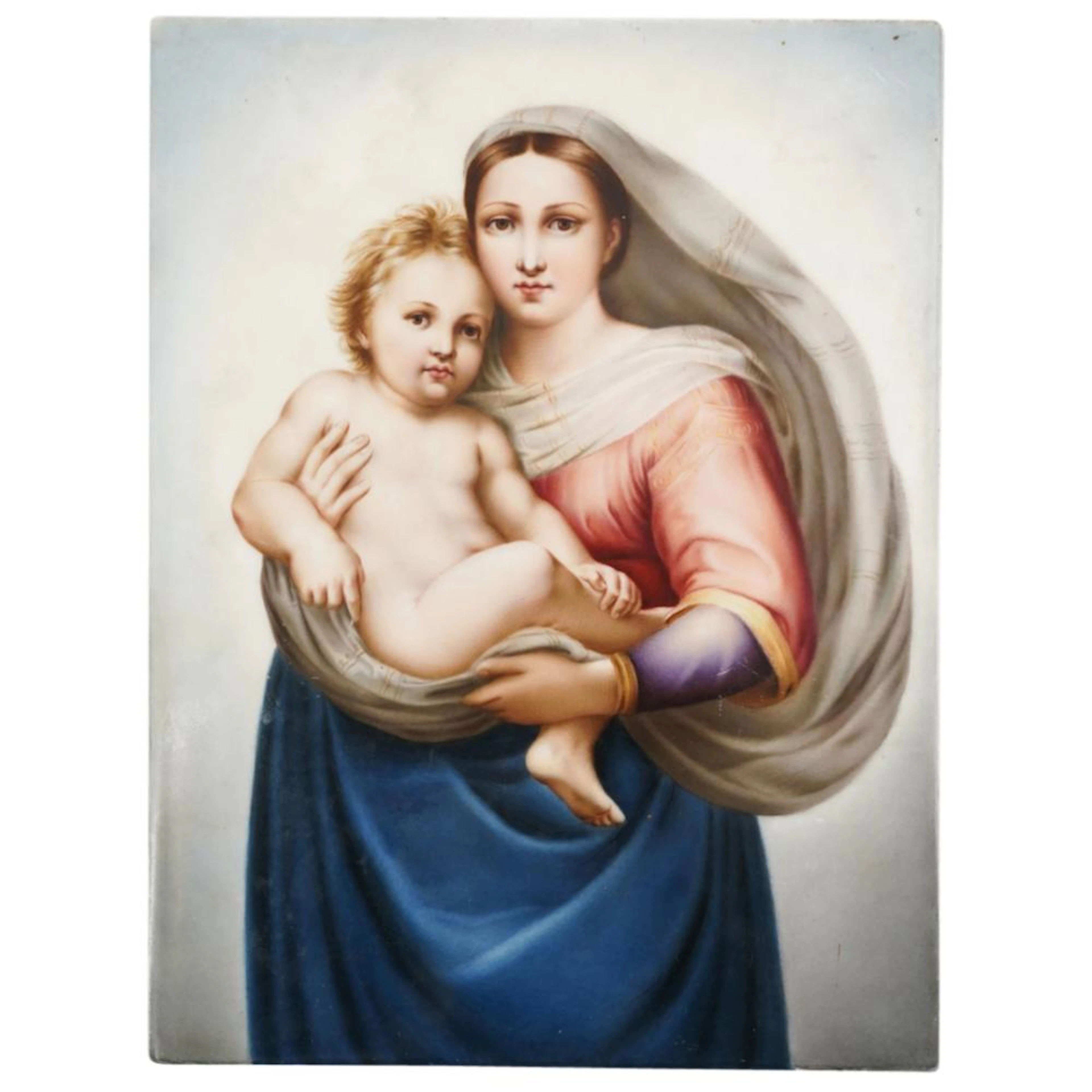 Antique KPM "Madonna And Child" Porcelain Plaque