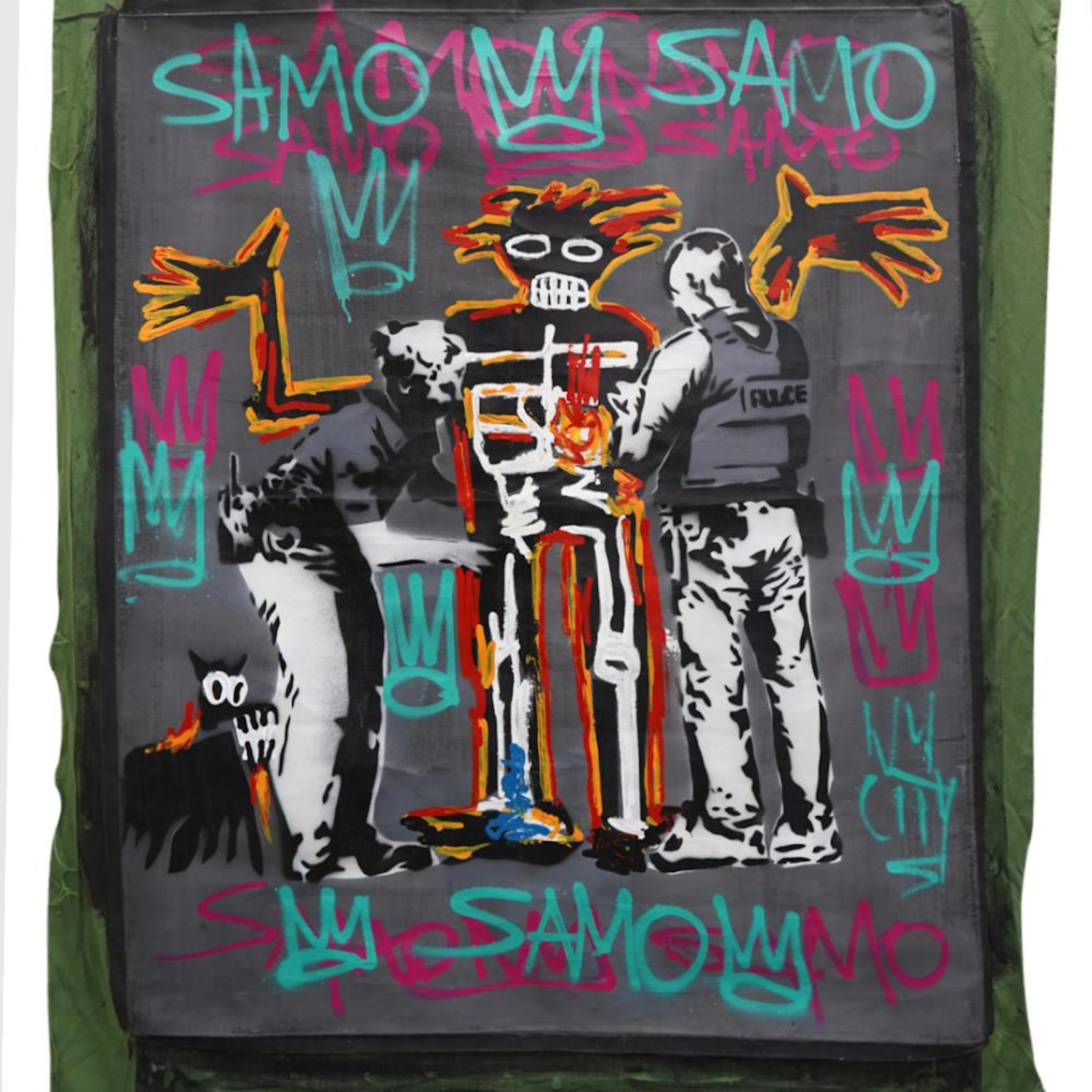After Banksy X Basquiat "Welcomed by the Metropolitan...