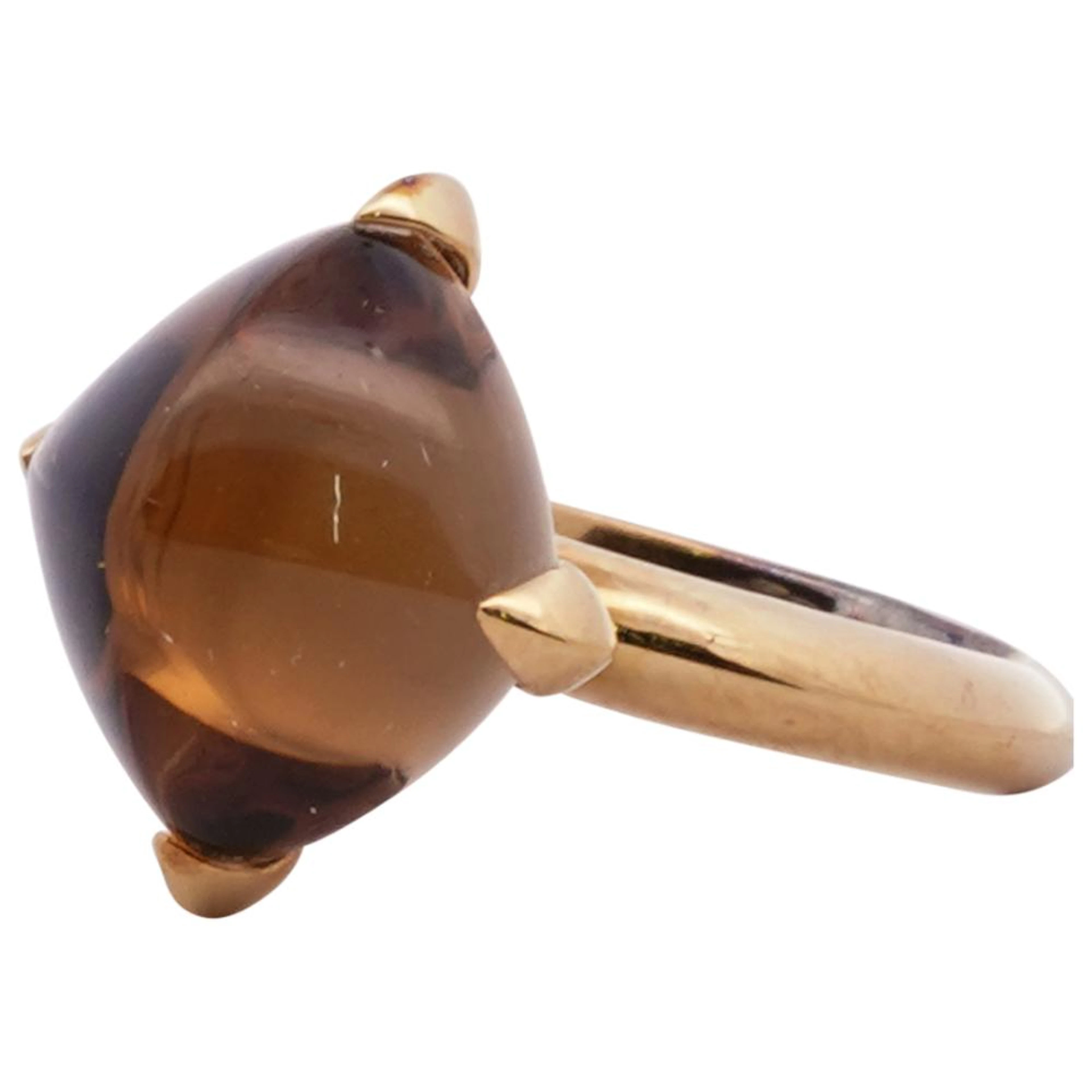Baccarat Vermeil Silver "Medicis" Citrine Crystal Ring