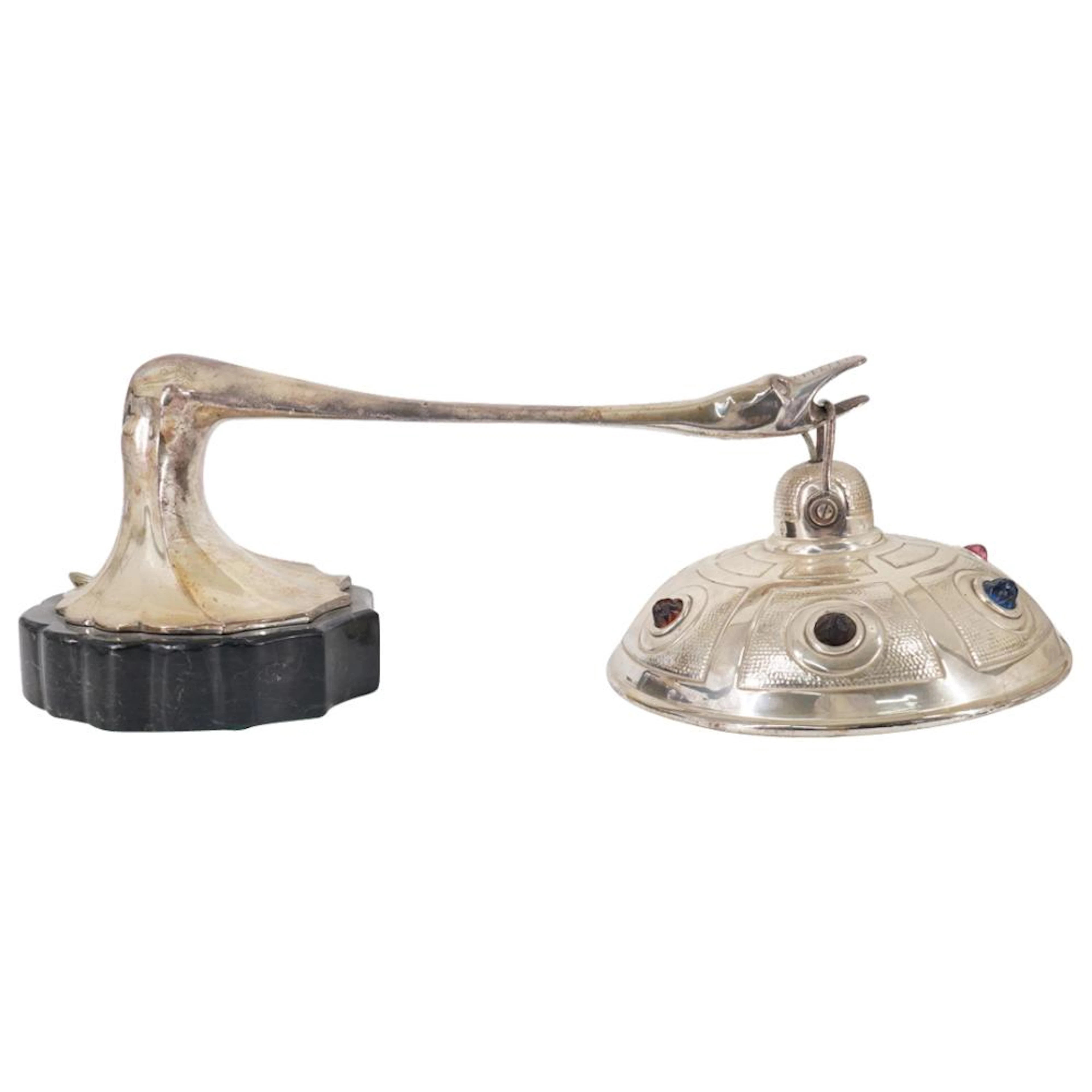 Attr. To Seltene Jugendstil-Klavierleuchte Silvered Art Nouveau Lamp