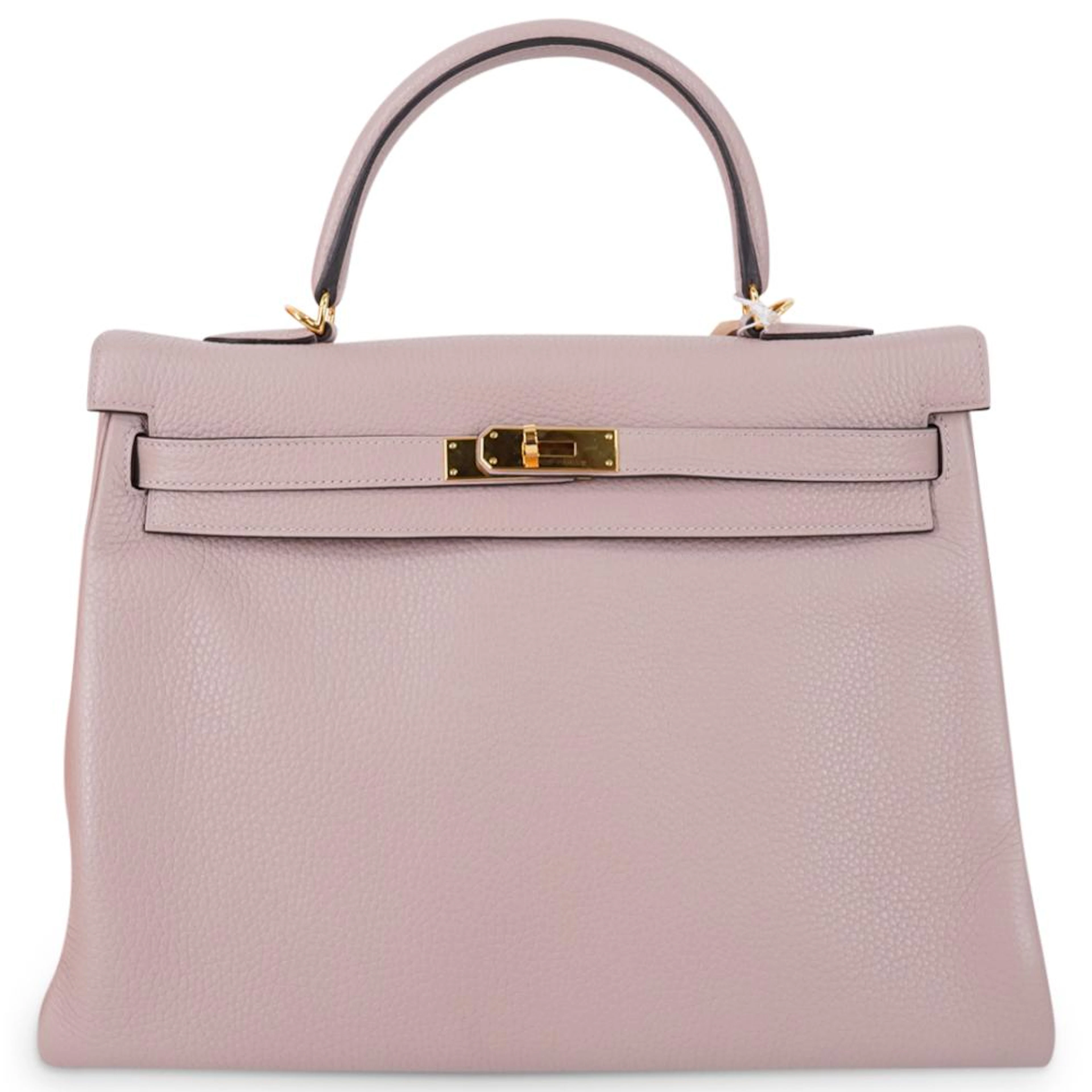 Hermes 35cm Glycine Togo Leather Retourne Kelly Bag W/ Gold Hardware