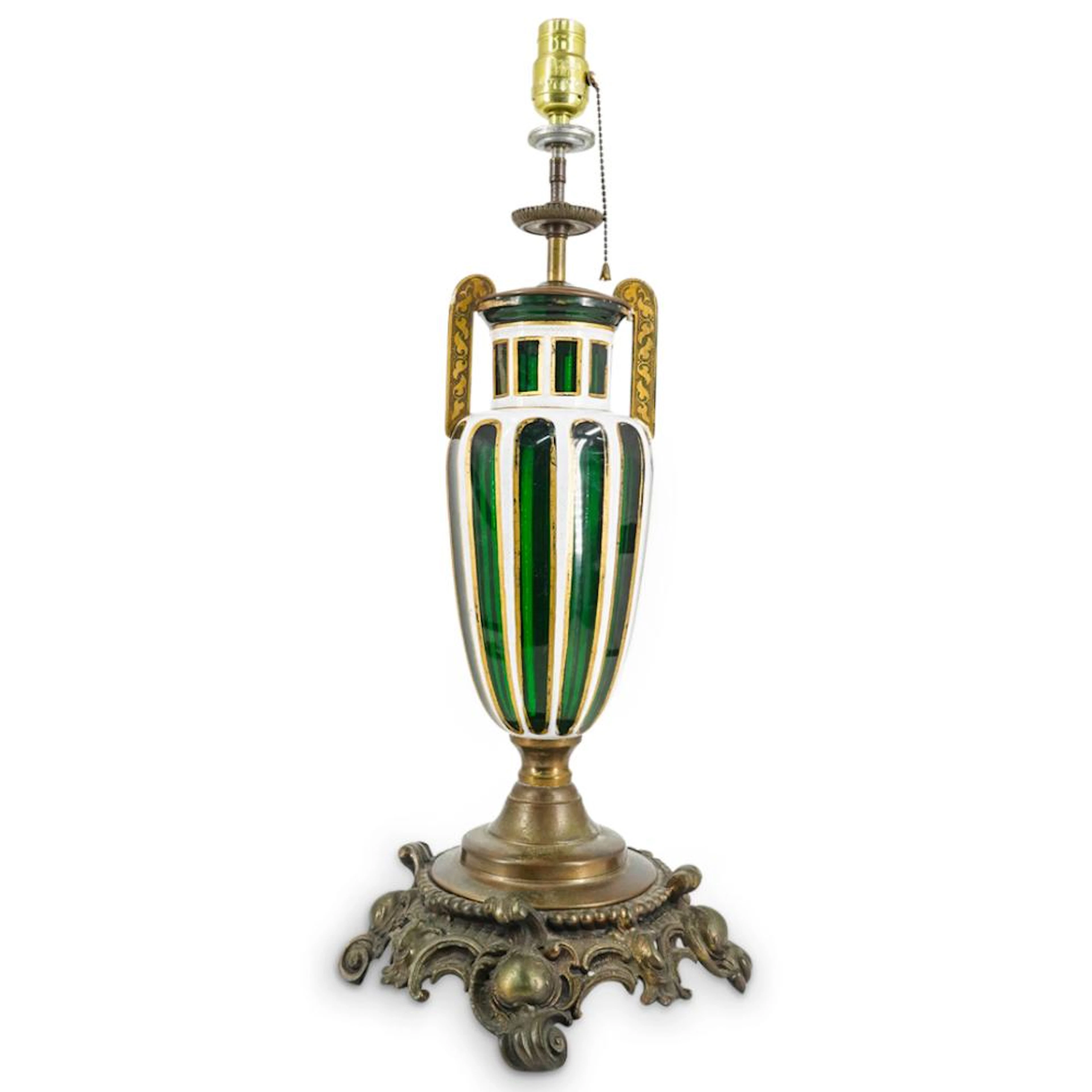 Bohemian Moser Style Gilt And Enameled Table Lamp Base