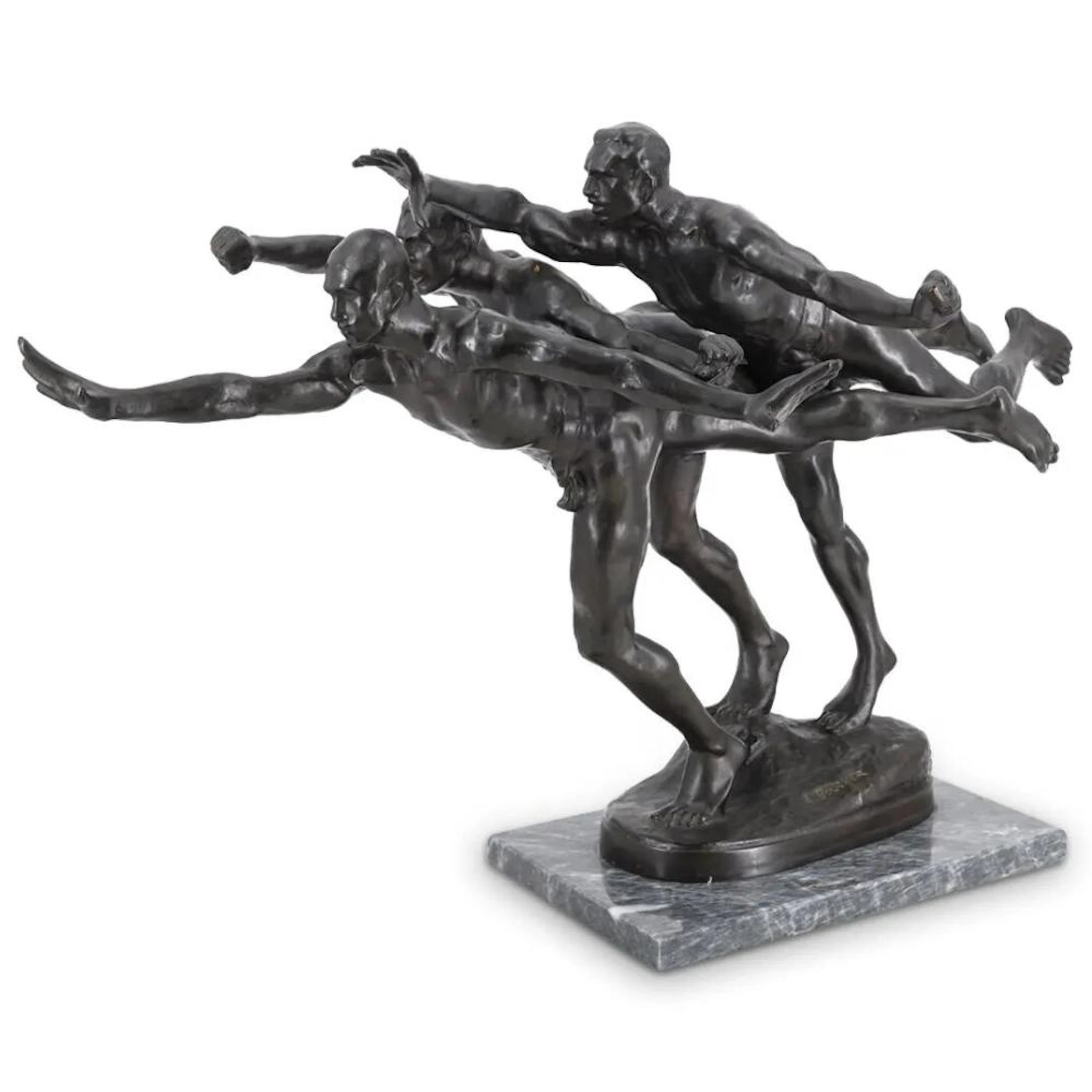 Alfred Boucher (French, 1850-1934) "Au But" Figural Bronze Sculpture