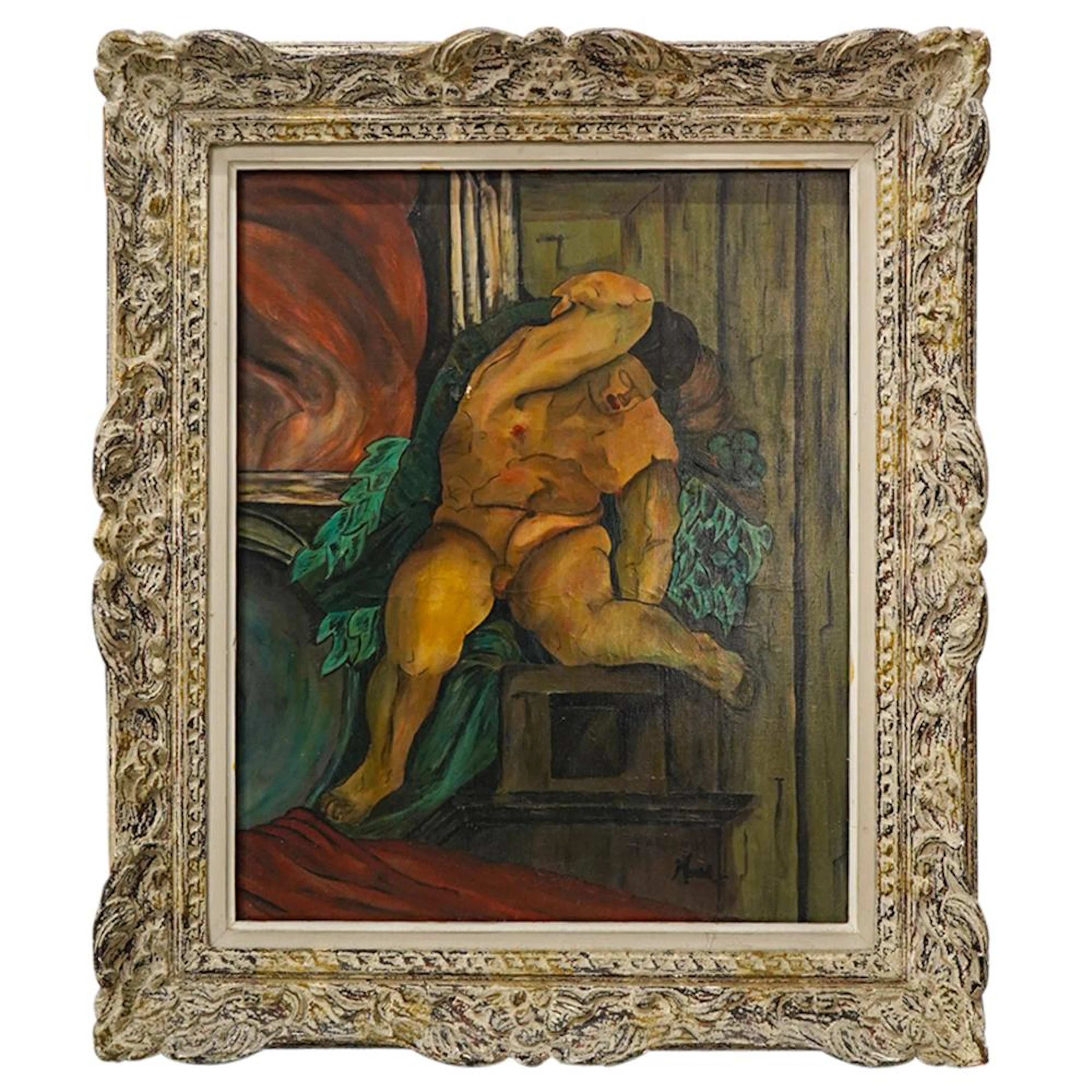 Vintage French Oil on Canvas