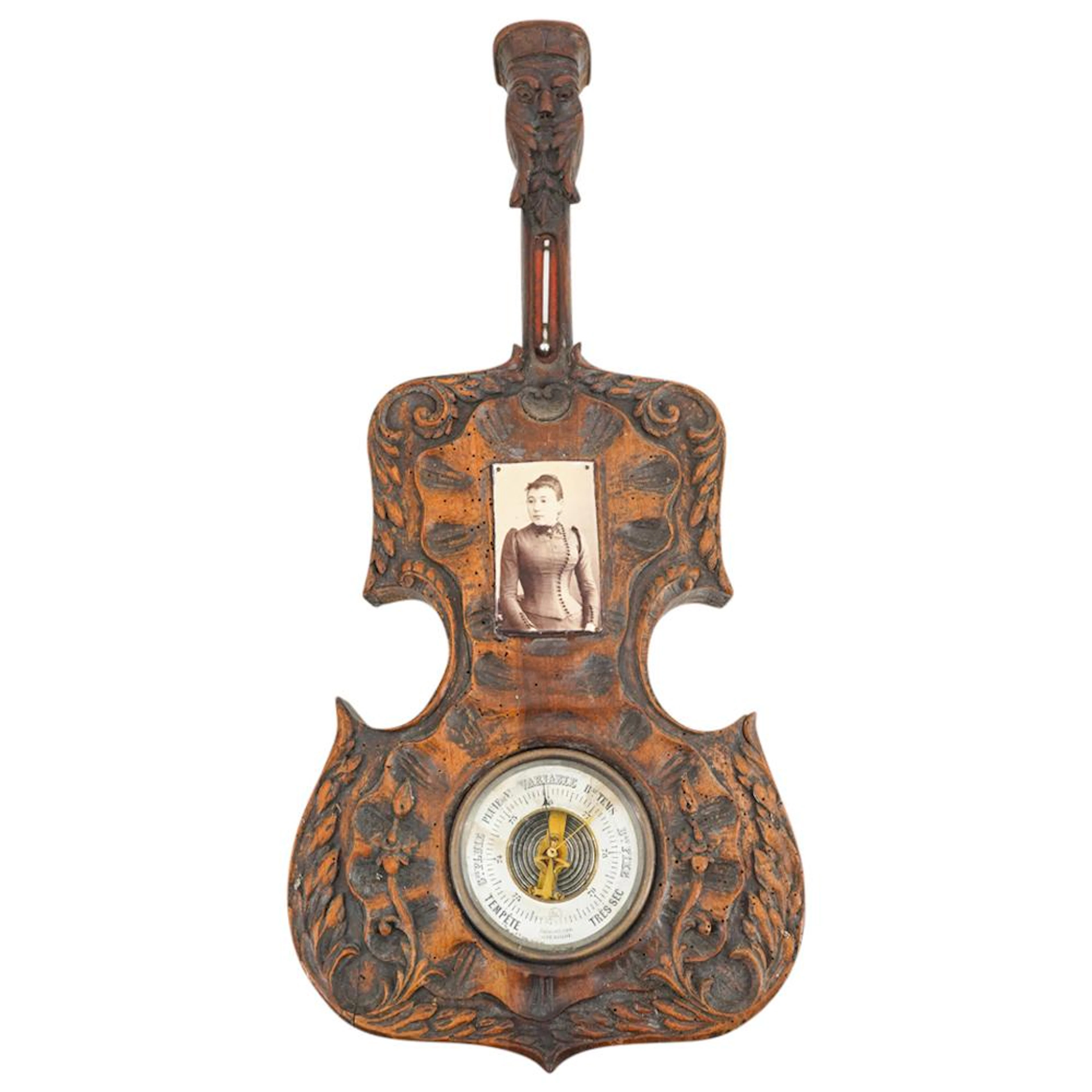 19th C. French Gothic Revival Barometer, Thermometer
