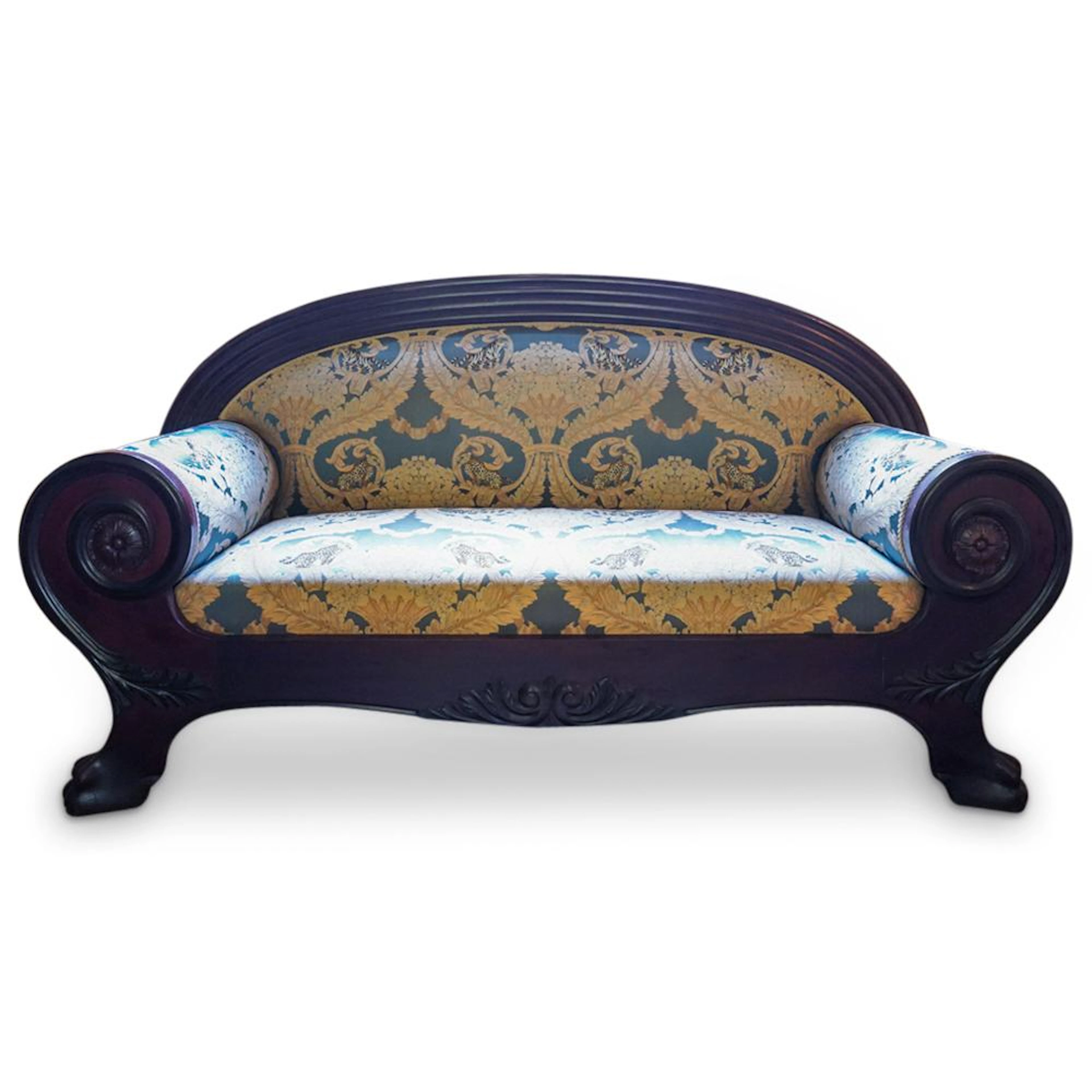 Antique Victorian Silk Settee